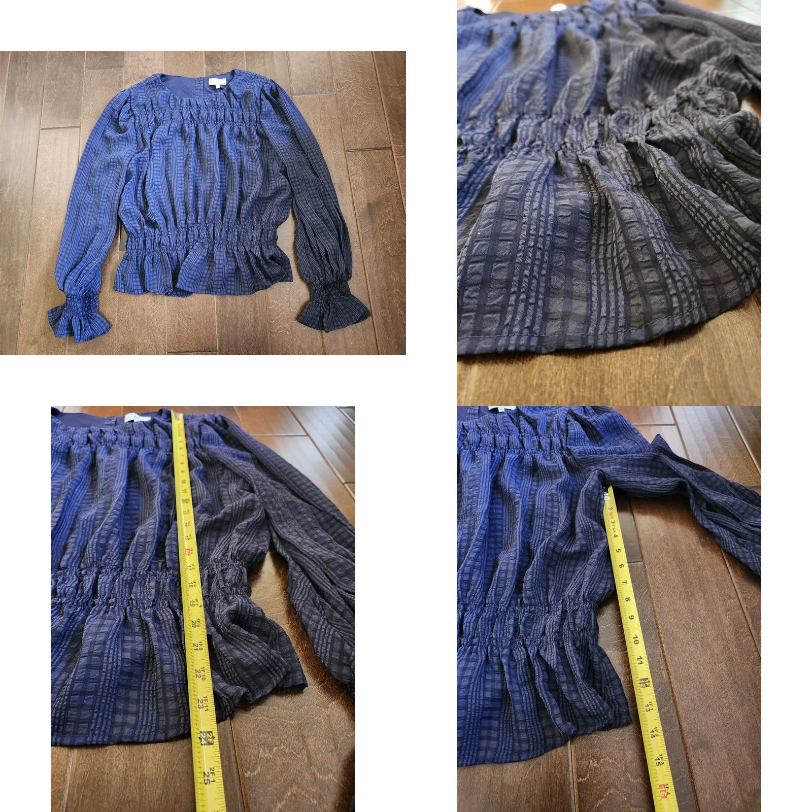Vintage NSR Blouse Shirt - Womens Blue Long Sleeve Pleated - XL - NWT Size XL / US 12-14 / IT 48-50 - 8 Thumbnail
