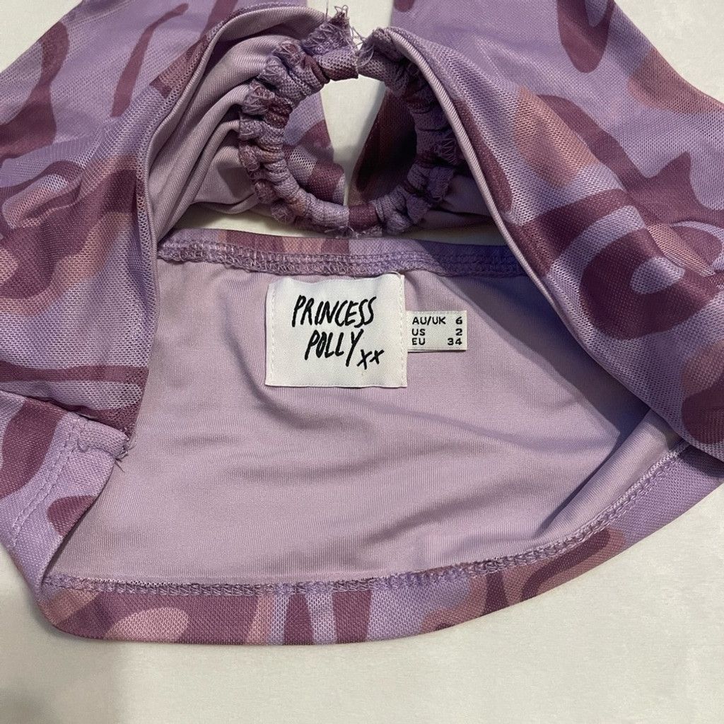 PRINCESS POLLY Princess Polly Purple Halter Bralette size 6 Size M / US 6-8 / IT 42-44 - 4 Thumbnail