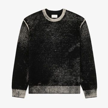 RARE Jet Black Kalloni Shaker Stitch Sweater