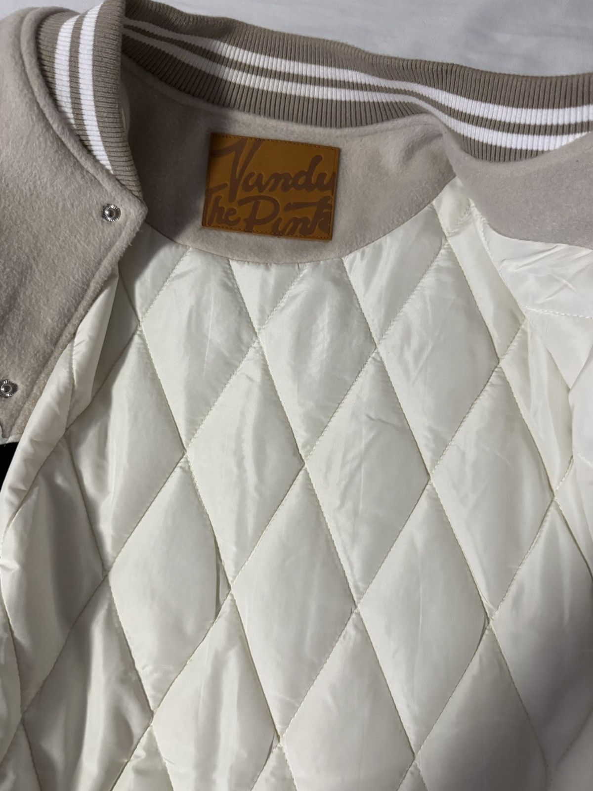 Vandy The Pink Vandy The Pink Varsity Jacket Cream Leather Sleeve XL Size US L / EU 52-54 / 3 - 3 Thumbnail