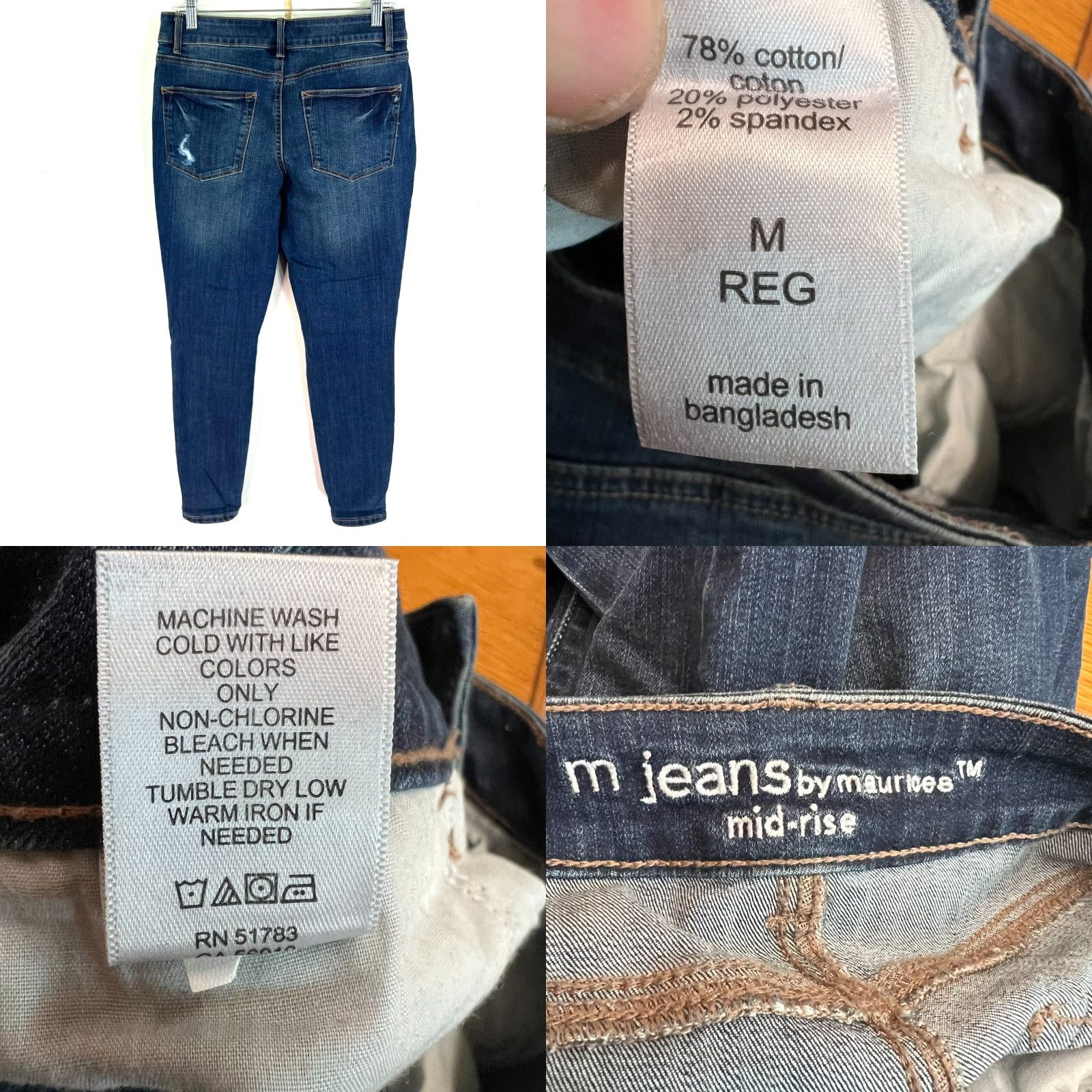 Vintage Maurices M. Jeans Denim Skinny High Rise Distressed Blue Womens Size M Jeans Size 32" / US 10 / IT 46 - 8 Thumbnail