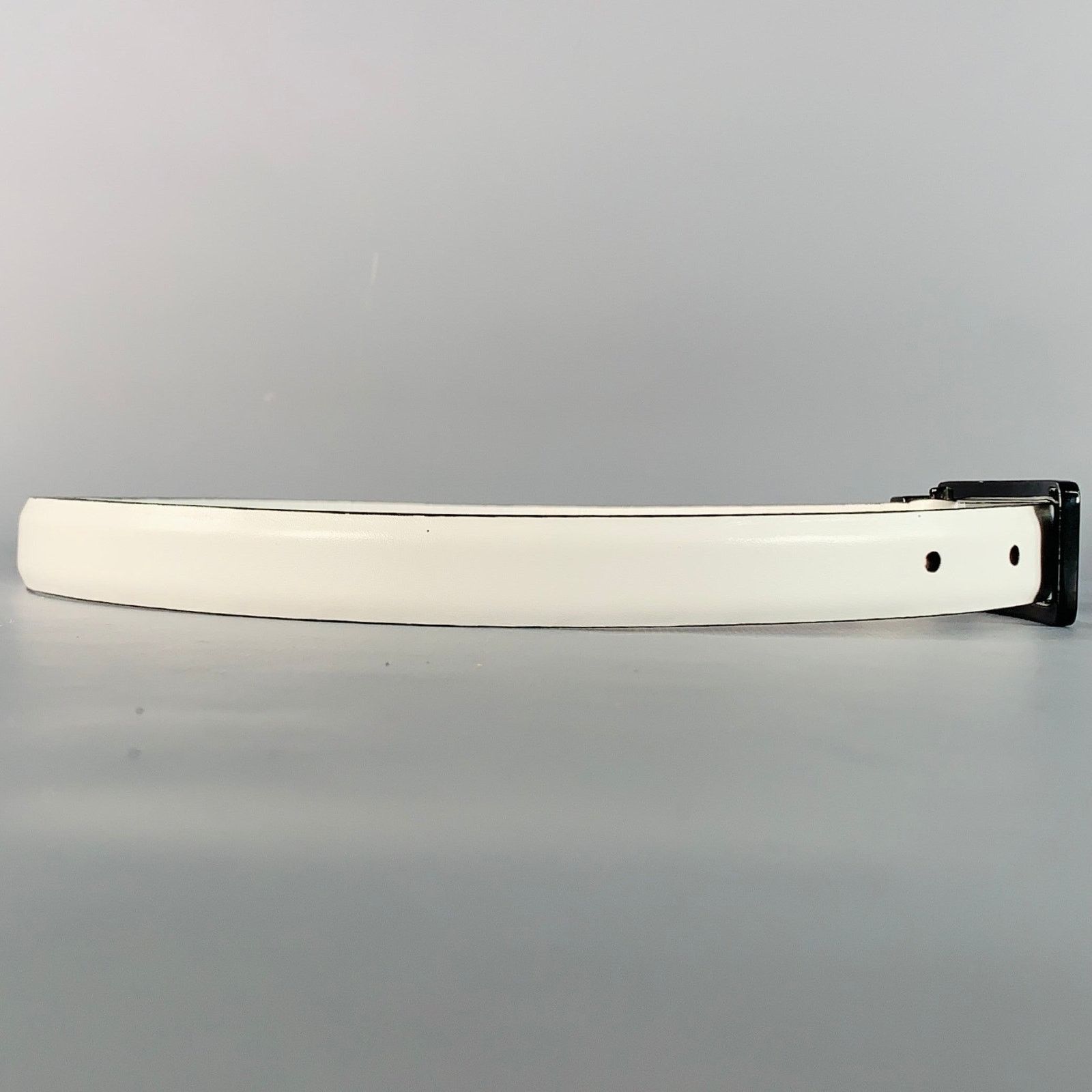 Other WCM NEW YORK Size M White Leather Belt Size ONE SIZE - 2 Thumbnail