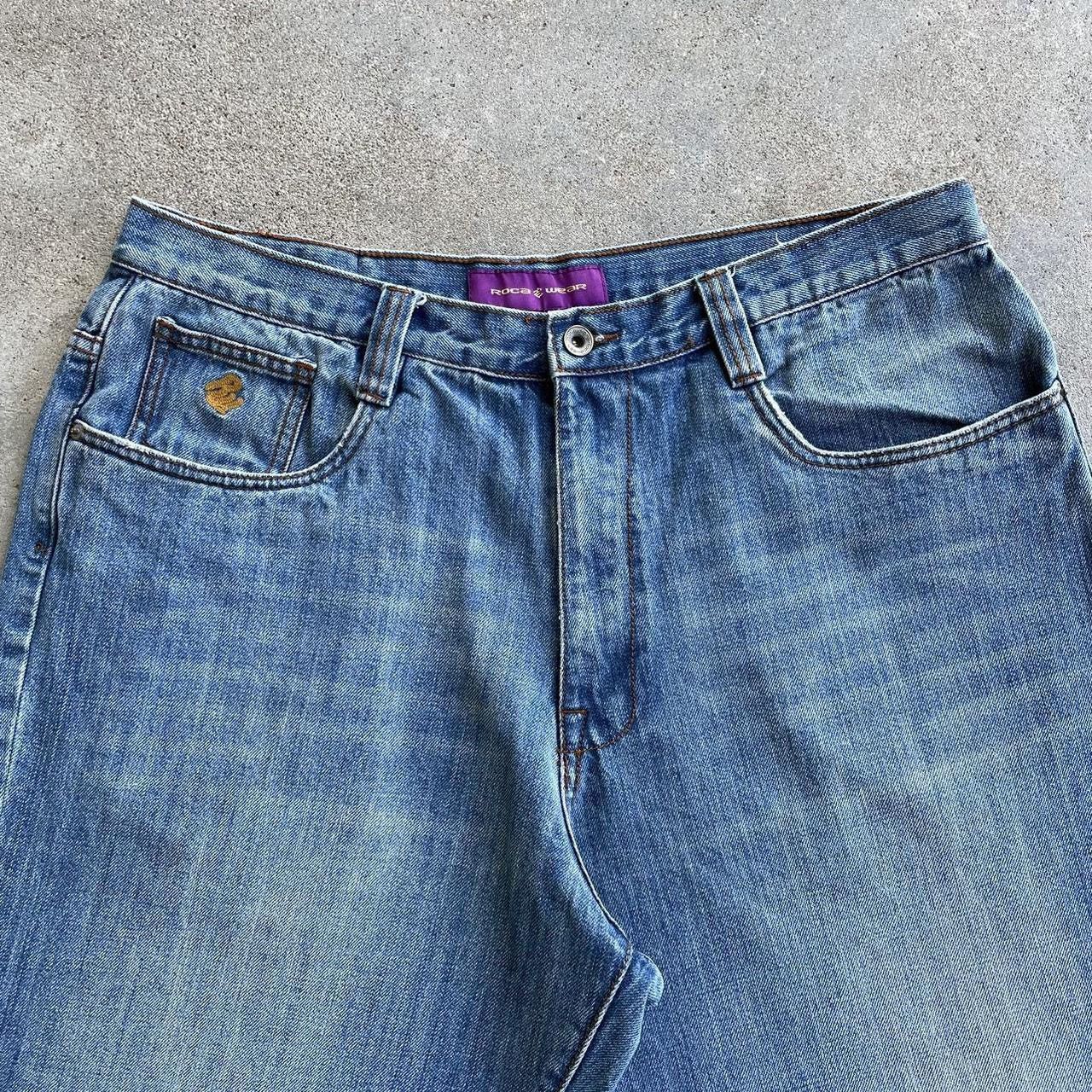 Japanese Brand × Vintage Crazy vintage baggy Y2K skater Rocawear jean shorts jorts Size US 38 / EU 54 - 4 Thumbnail