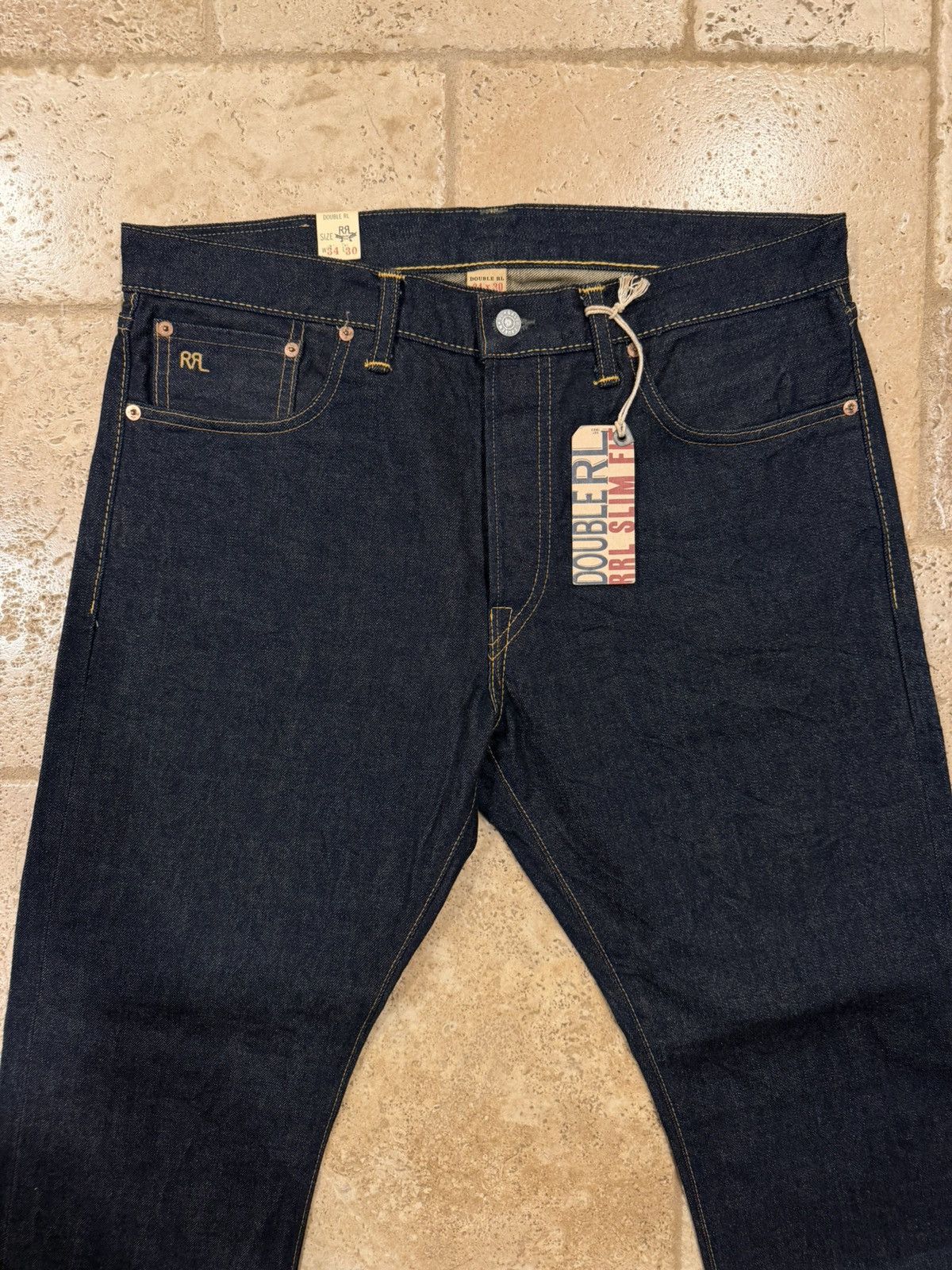 RRL Ralph Lauren RRL Ralph Lauren Slim Fit Rinse Selvedge Raw Jeans Size US 34 / EU 50 - 2 Thumbnail