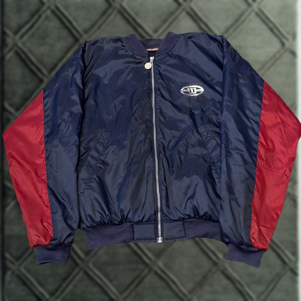 Wilson VINTAGE Wilson Advantage Jacket Bomber Men Small Red Fleece Lined 80s Tennis Nylon Navy Blue Size US S / EU 44-46 / 1 - 1 Thumbnail