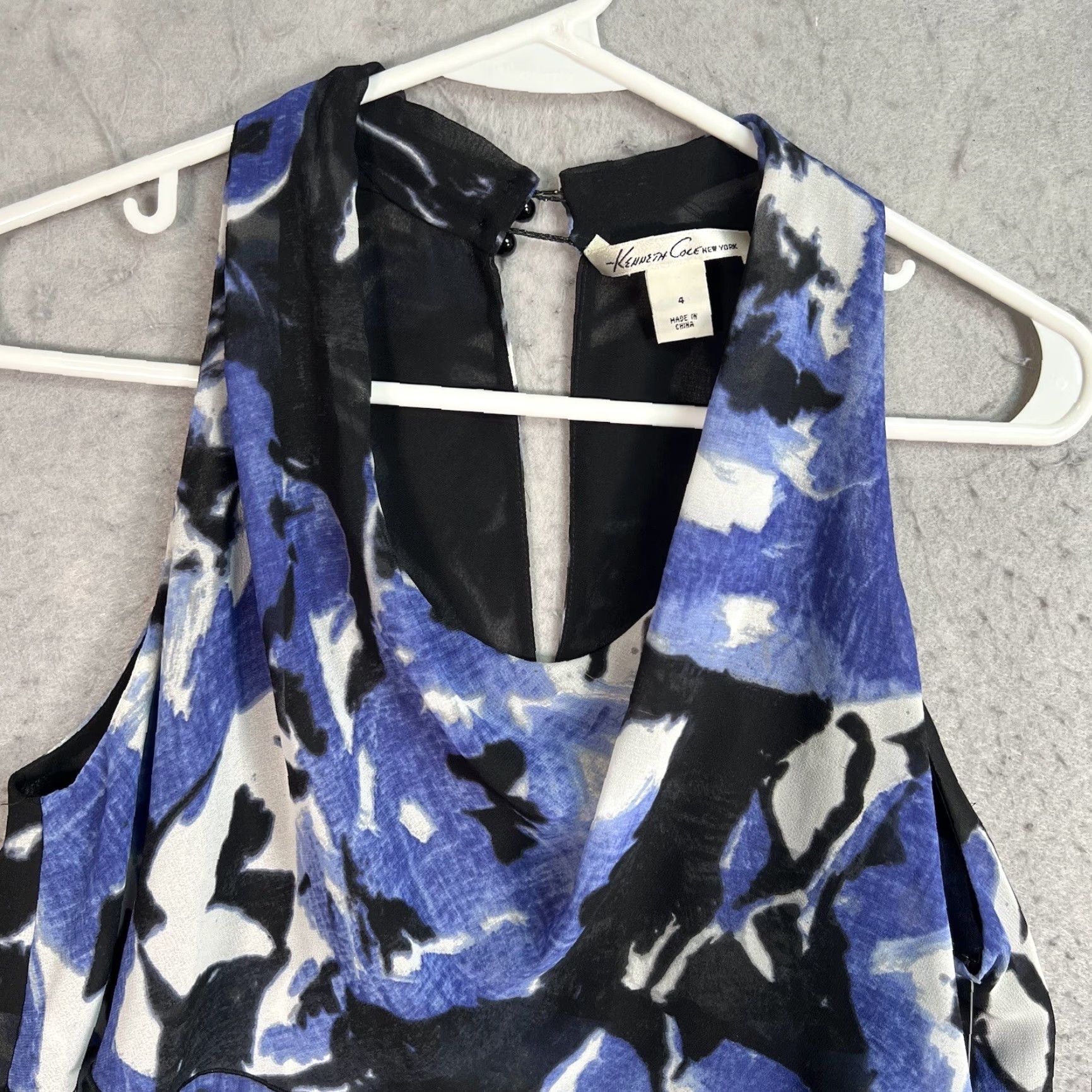 Kenneth Cole KENNETH COLE Dress Shift Layered Tiered Sleeveless Blue White Sundress Sz 4 Size S / US 4 / IT 40 - 4 Thumbnail