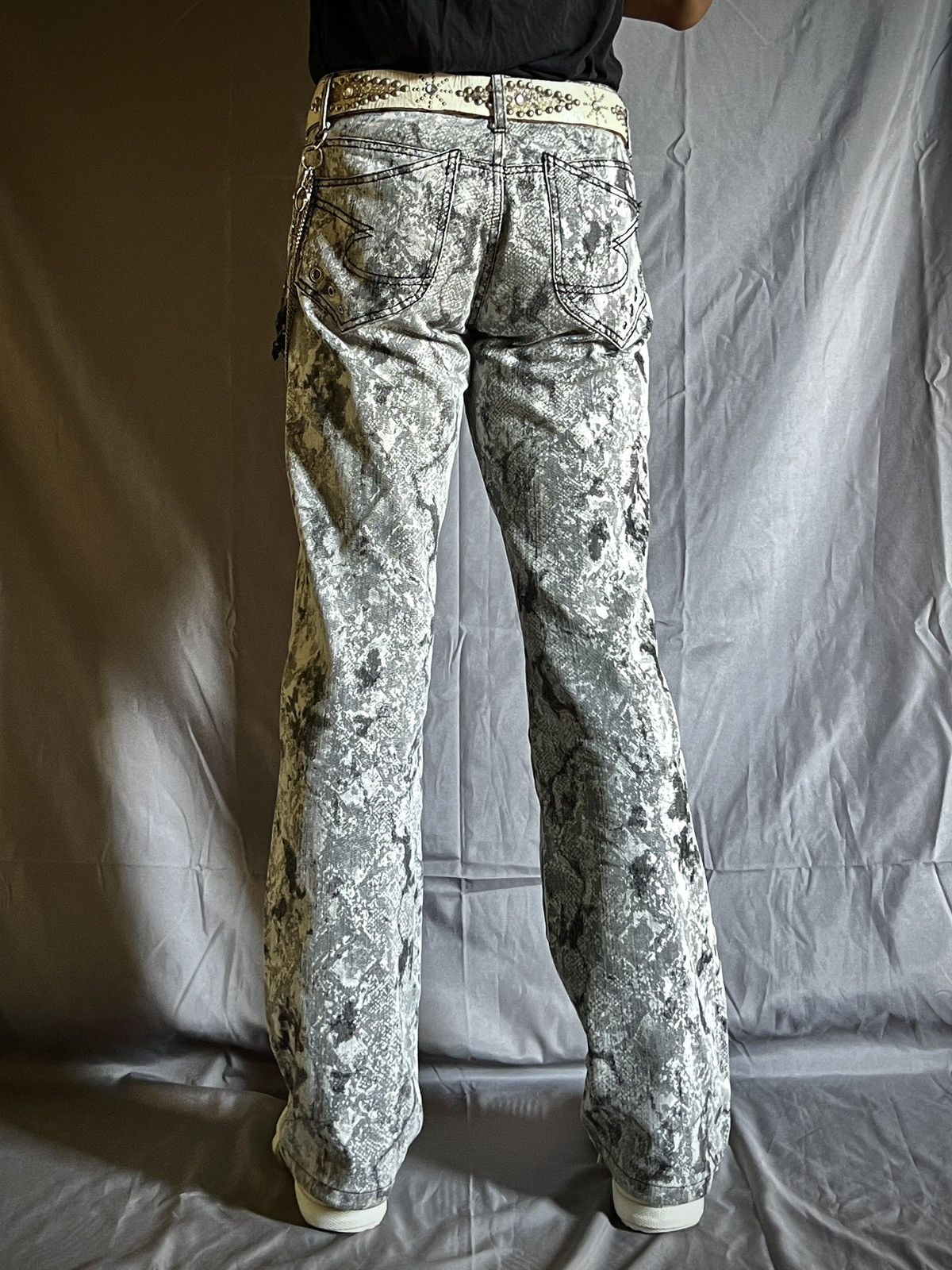 semanticdesign Semantic Design Snakeskin Print Bootcut Jeans Y2K J-Rock Size US 32 / EU 48 - 4 Thumbnail