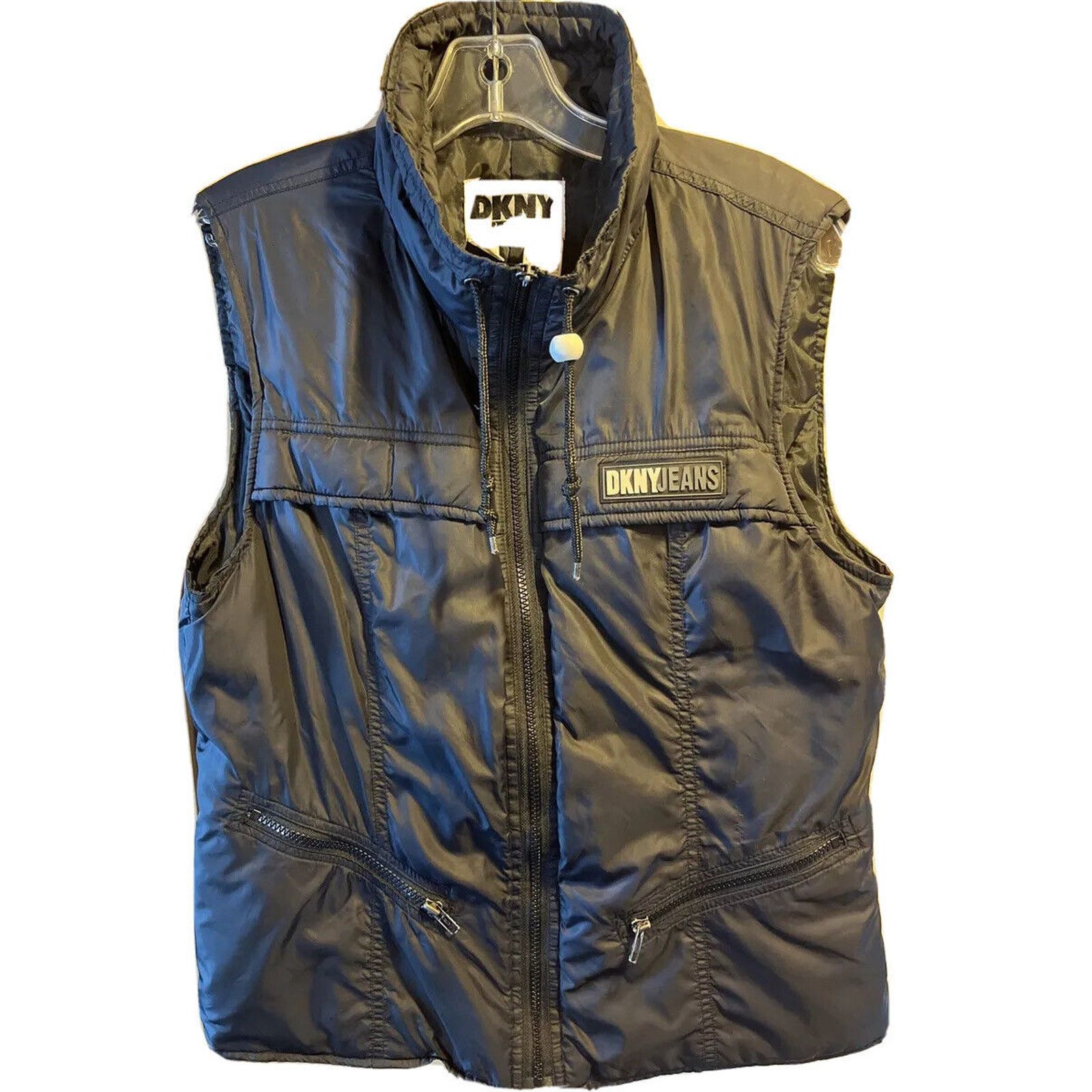 DKNY DKNY VTG Women’s S Black Down Insulated Full Zip Puffer Vest Size S / US 4 / IT 40 - 1 Thumbnail