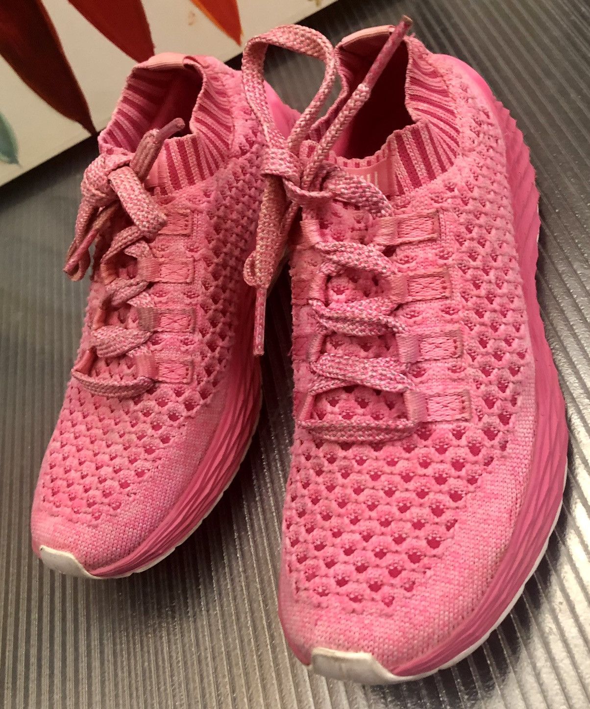 image of Non Signe Unsigned Pink Reflective Nobull Aspire Formerly Knit Runner 8.5 Us Shoes, Women's (Size 7