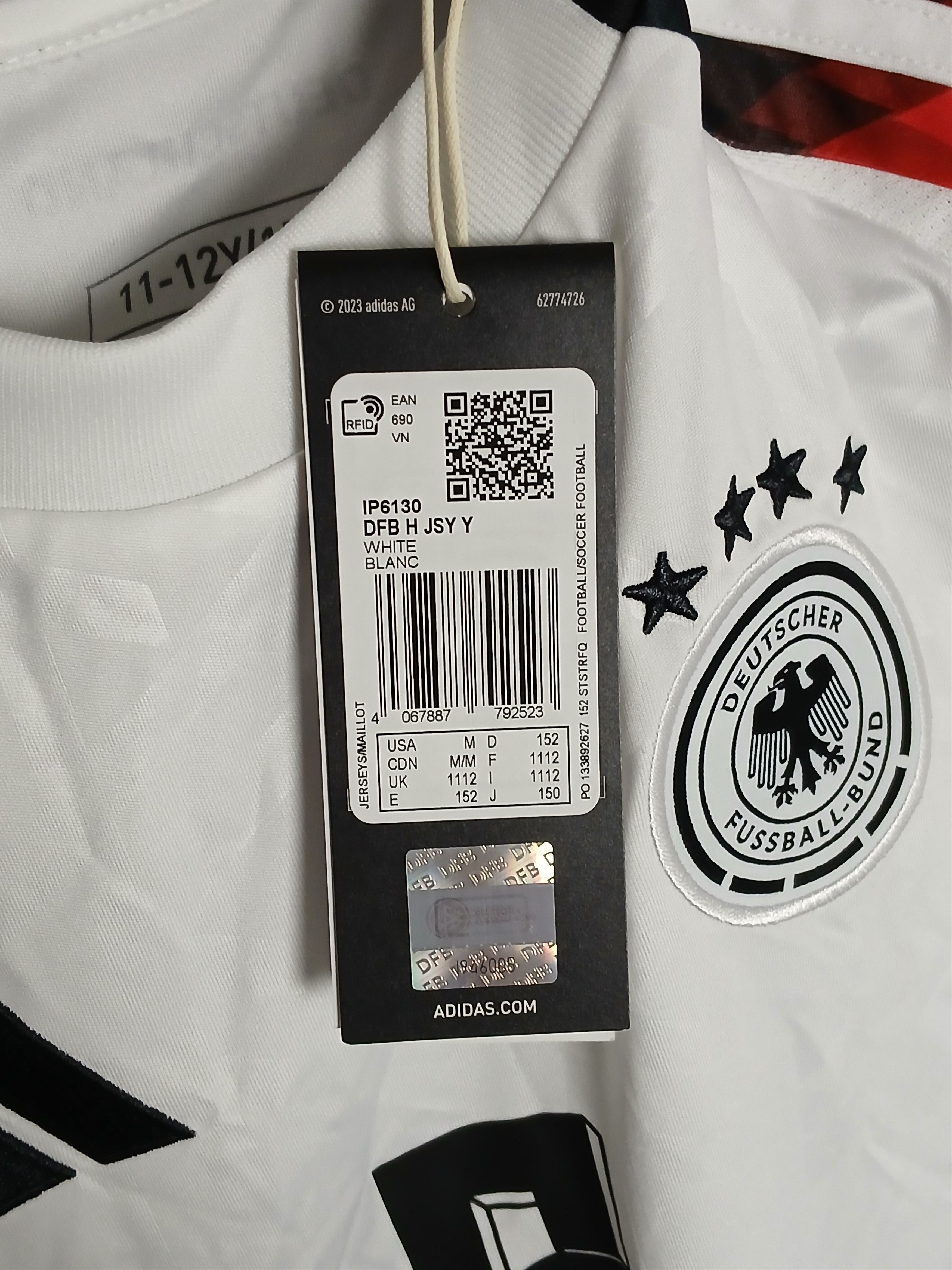 Adidas KIDS Germany National Team 24/25 Home Football Jersey Size US S / EU 44-46 / 1 - 11 Thumbnail