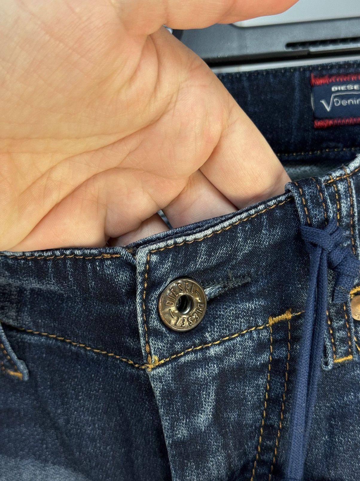 Diesel DIESEL Grupee 00S1EF Denim Sweat Pants Skinny Jogg Jeans Size 23" - 7 Thumbnail
