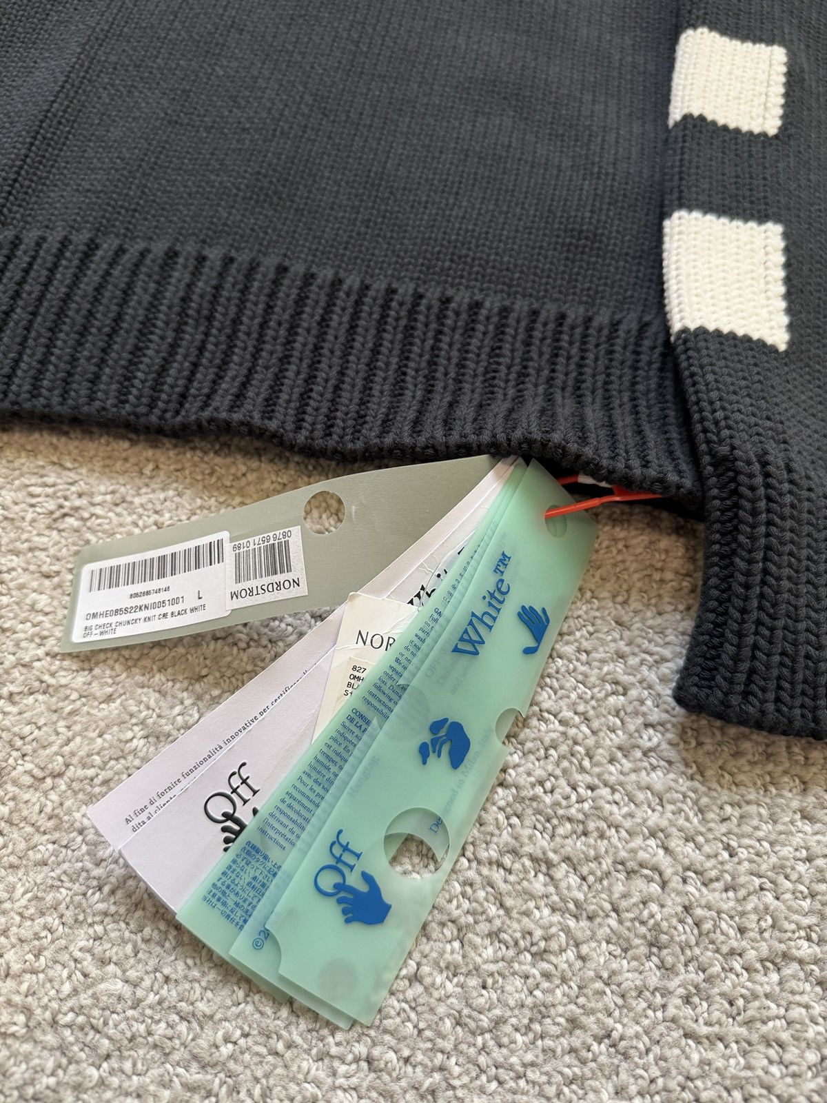 Off-White Off-White™ Big Check Chunky Knit Sweater Size US L / EU 52-54 / 3 - 4 Thumbnail