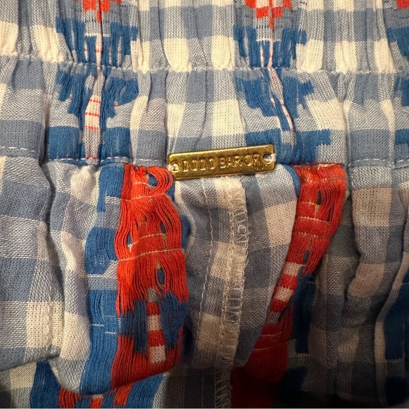 Dodo Bar Or DoDo Bar Or Fernanda Wide Leg Gingham Tassel High Rise Pants Size 31" - 6 Thumbnail