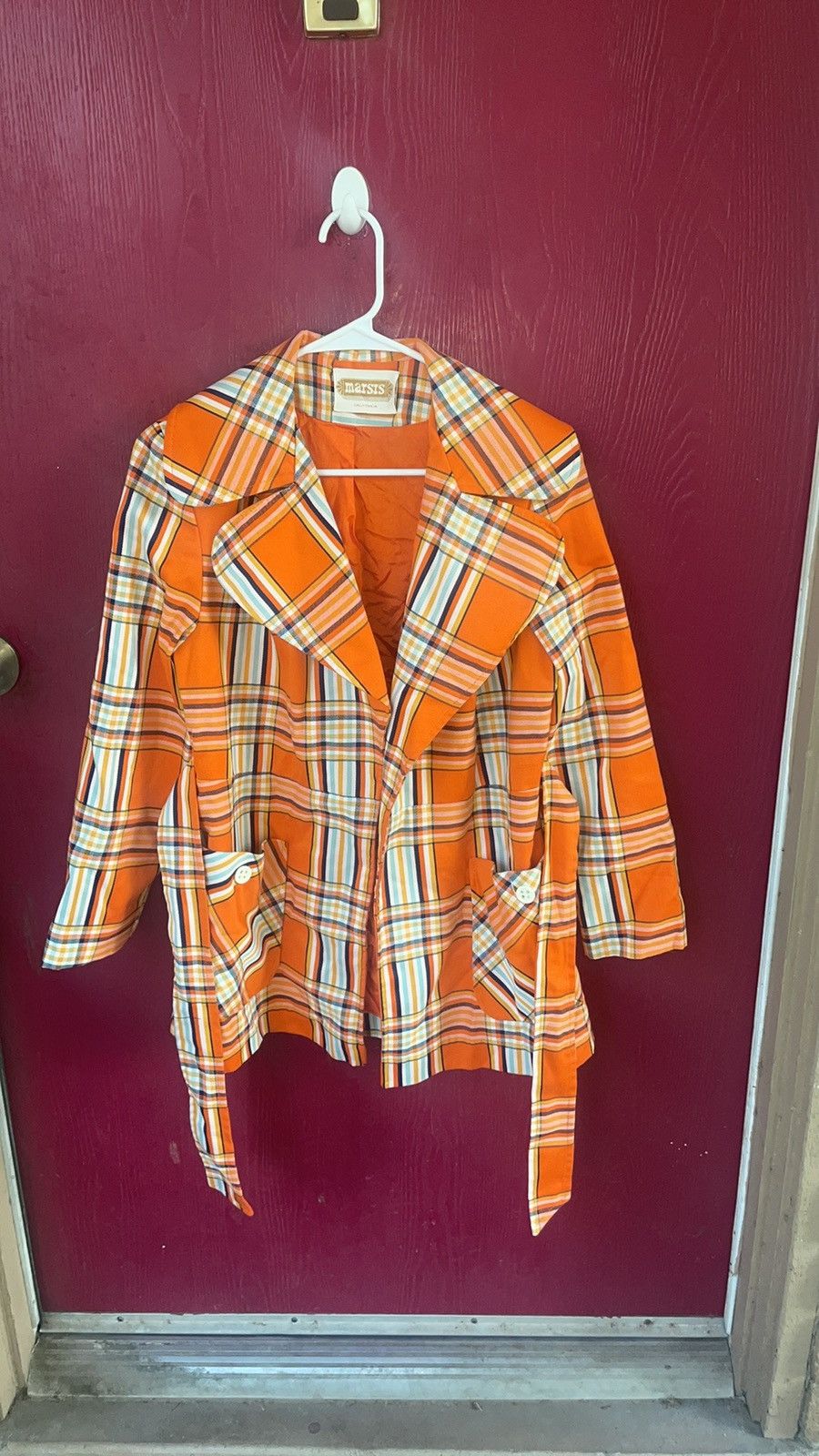 Vintage MARSIS California Vintage 60’s orange plaid blazer Size M / US 6-8 / IT 42-44 - 1 Thumbnail