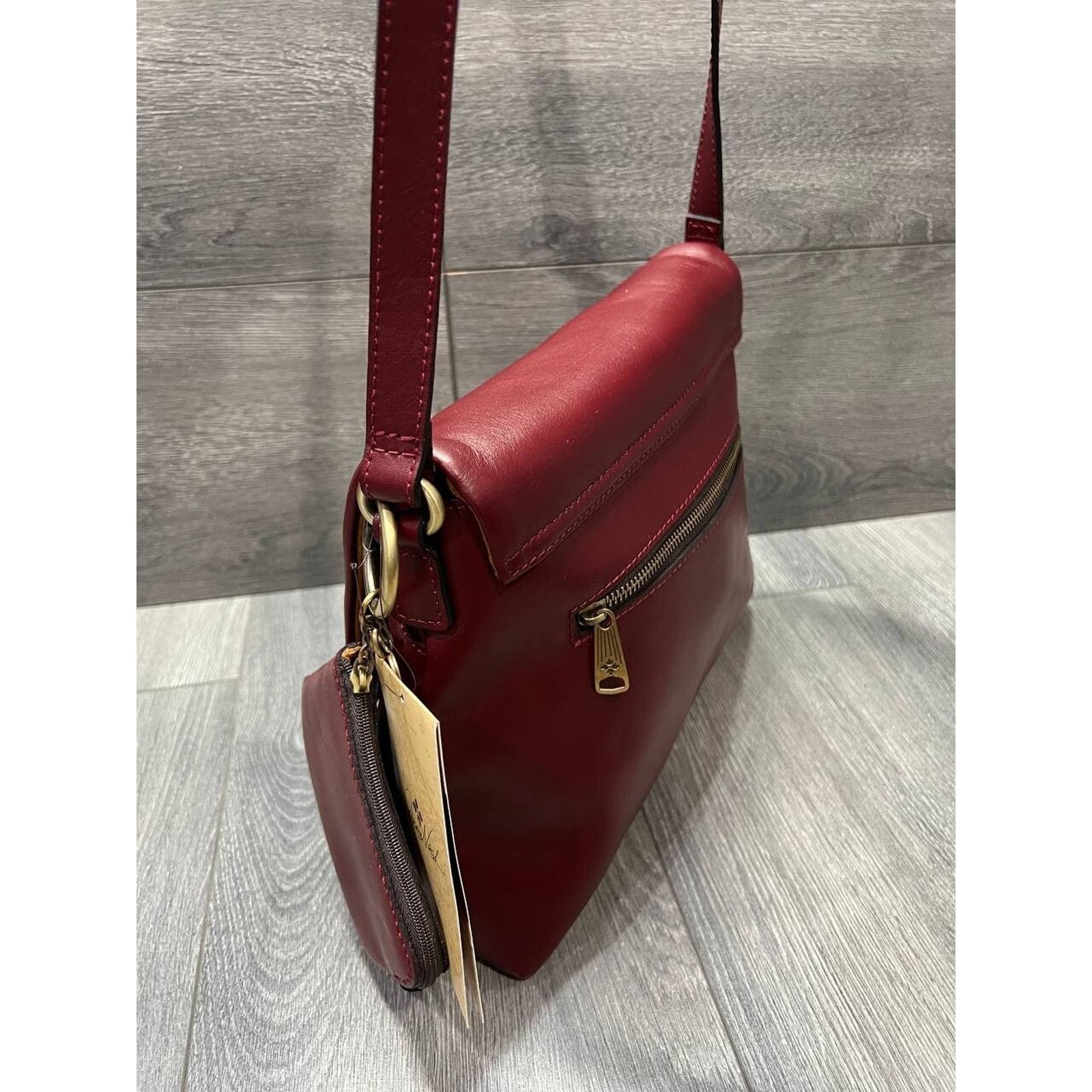 Patricia Nash Patricia Nash Mili Leather Medium Flap Maroon Bag A683655 Size ONE SIZE - 13 Thumbnail