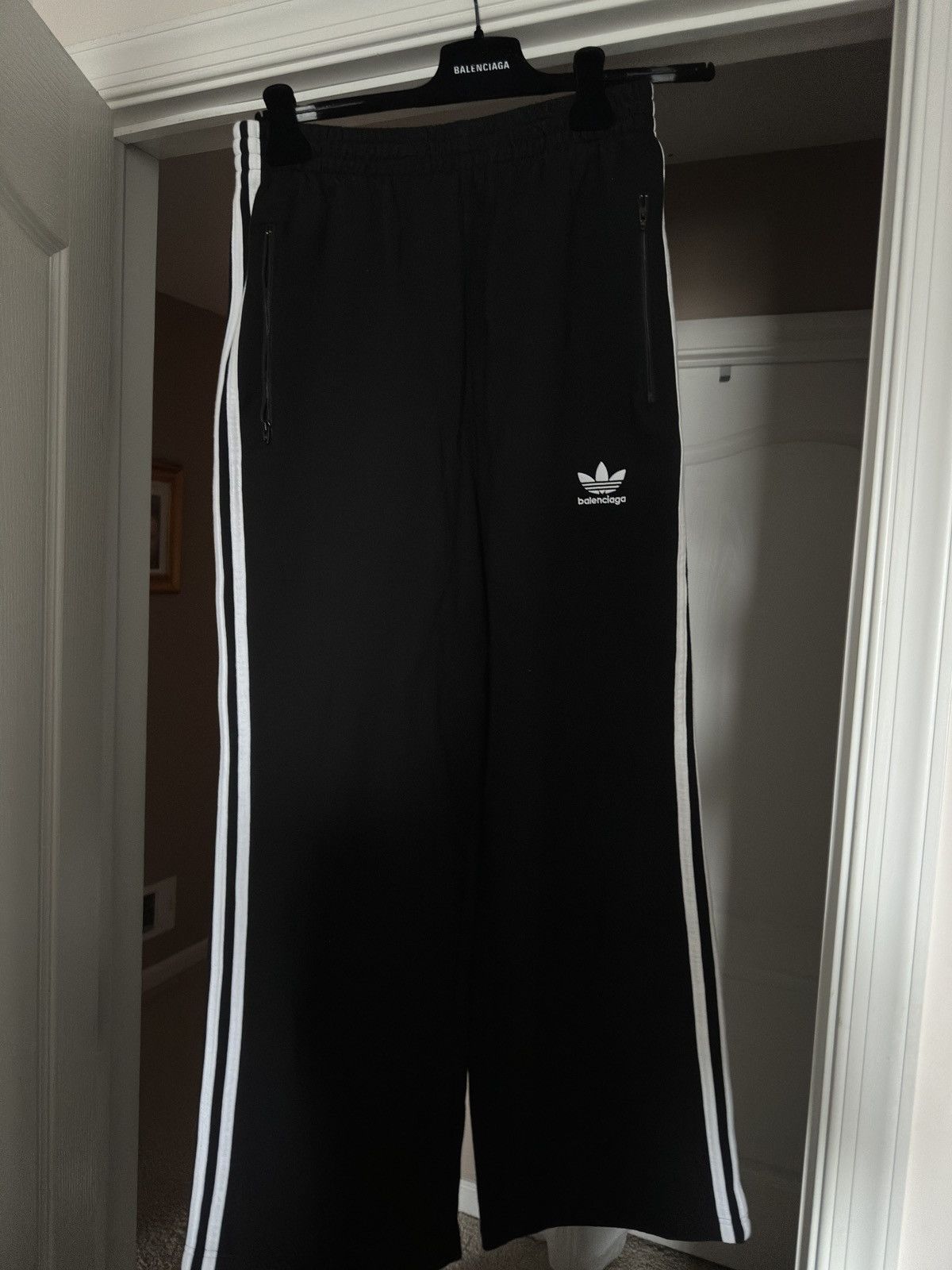 image of Balenciaga Adidas Baggy Sweatpants in Black, Men's (Size 32)