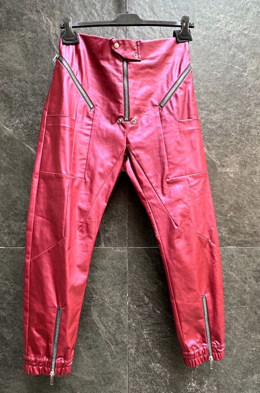 image of Rick Owens Coated Electro-Optic Powder Trident Five Zipper T in Pink, Men's (Size 44)