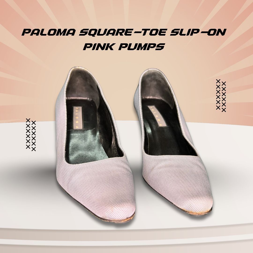 Other Paloma Square-Toe Pink Slip-On Pumps Made In Italy Leather S Size US 9.5 / IT 39.5 - 1 Thumbnail