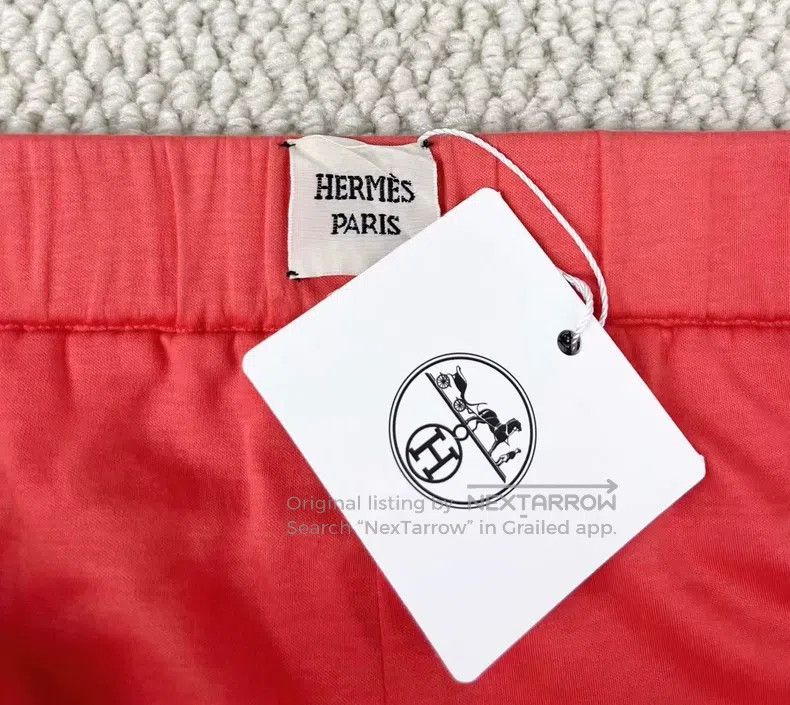 Hermes Hermes Orange Red Drawstring Lettering Shorts Size 26" / US 2 / IT 38 - 3 Thumbnail