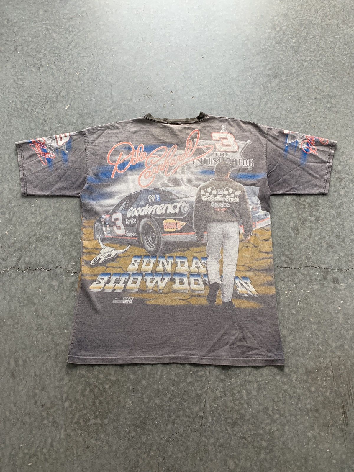 NASCAR CRAZY Vintage 90s Dale Earnhardt 700+ Horses Tee Faded Baggy Size US L / EU 52-54 / 3 - 7 Thumbnail