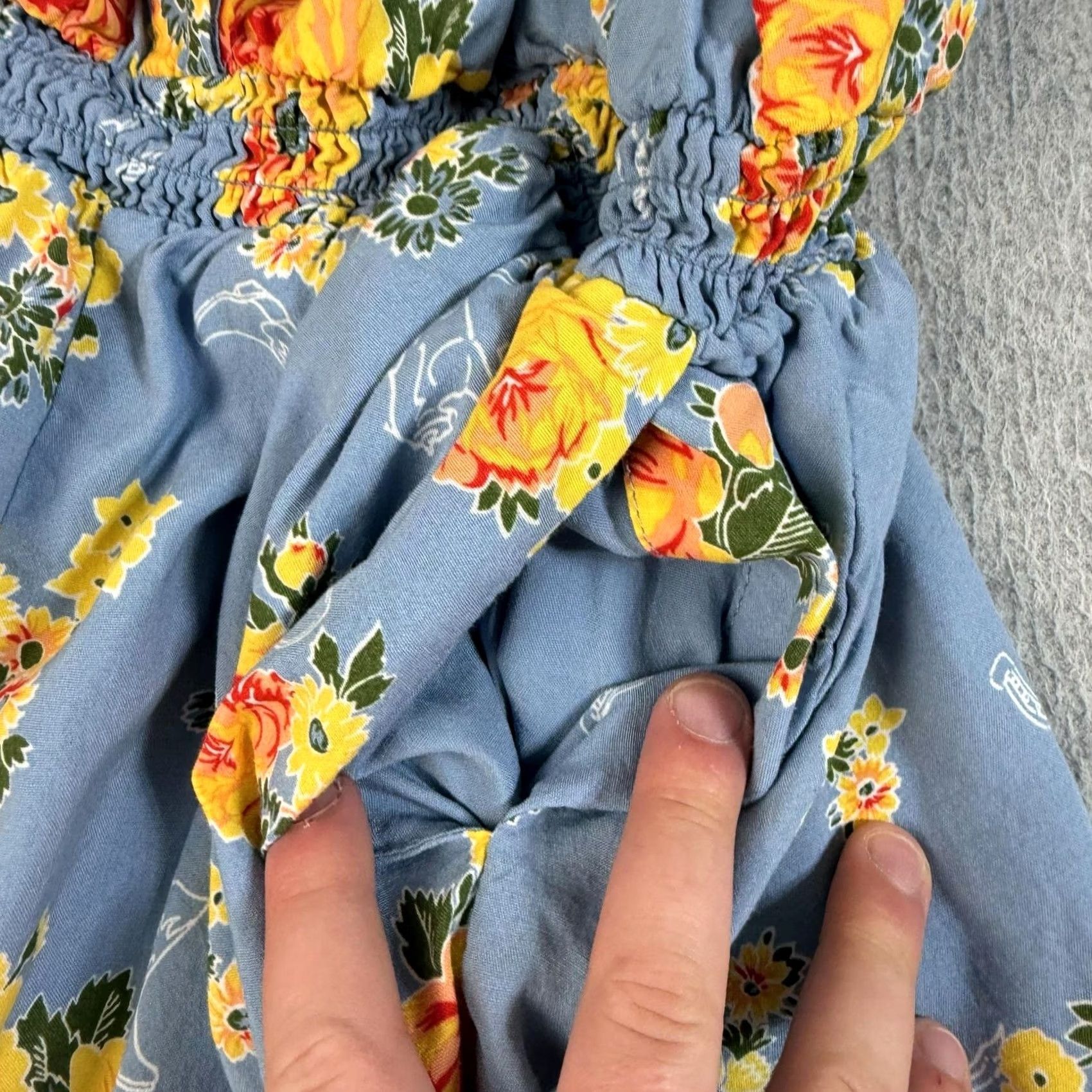 Vintage ModCloth Romper Womens 1X Blue Floral Western Button Front Sleeveless Boho Comfy Size 40" / US 18 - 6 Thumbnail