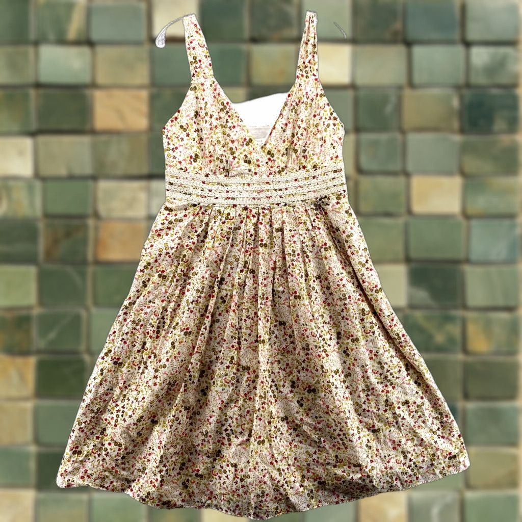 VINTAGE Sundance Women's Midi Dress 14 Boho Floral Sun Cottage