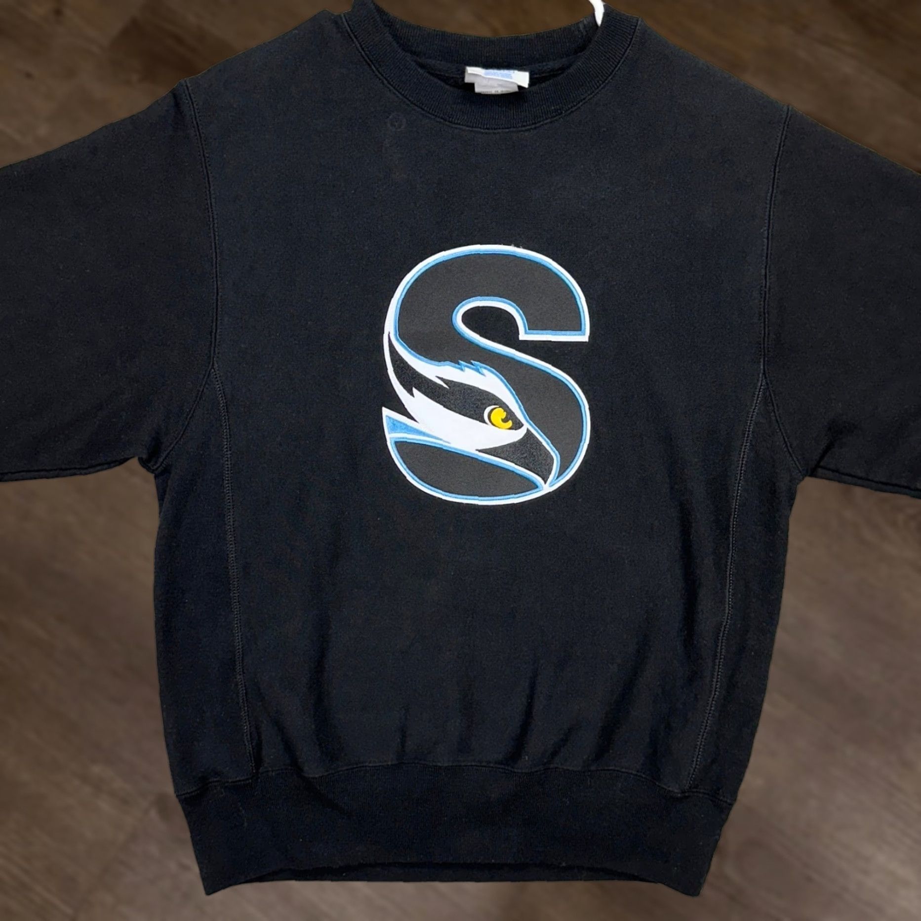 Champion Champion Reverse Weave Sweatshirt Mens Small Black Stockton Ospreys Crewneck Pullover Logo Graphic Print Size US S / EU 44-46 / 1 - 1 Thumbnail