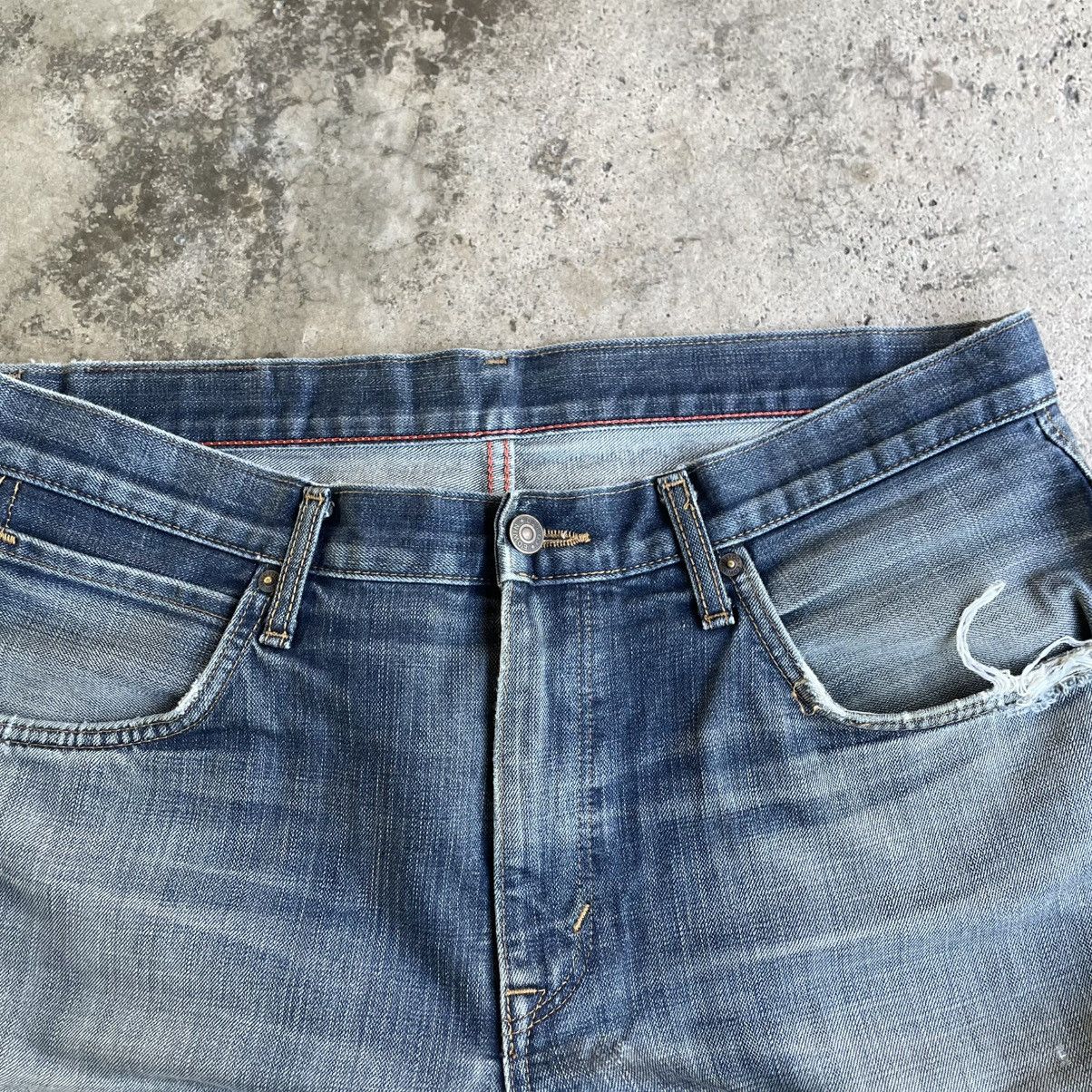 Edwin 🔥Vintage Edwin Orange Tab Washed Ripped Distress Denim Jeans Size US 34 / EU 50 - 12 Thumbnail