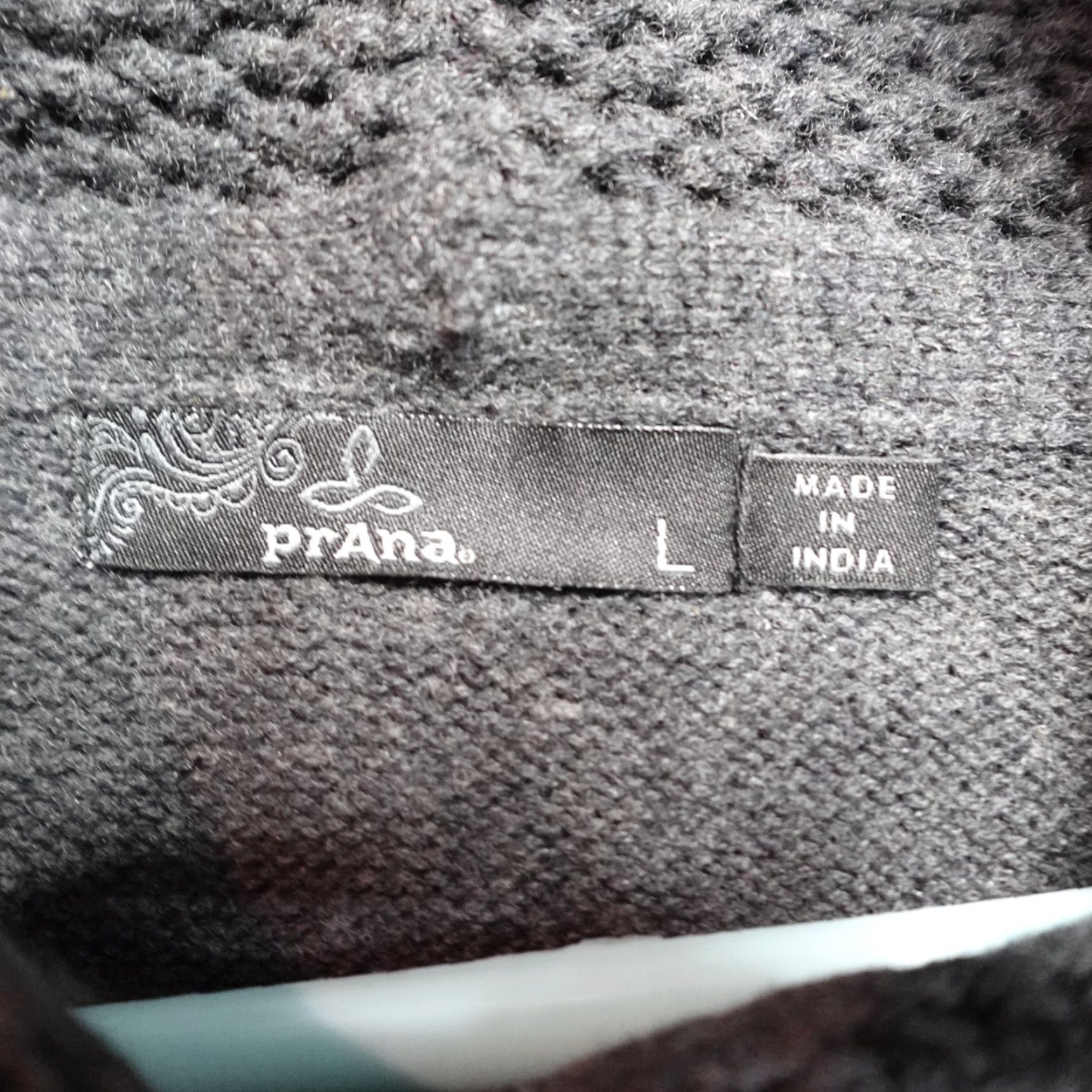 Prana prAna Women Sweater L Gray Cotton Wool Blend Cable-Knit Long Sleeve V-neck/ Cowl Neck Pockets Pullover Regular Knit Dress - Note: Avoid extra. Size L / US 10 / IT 46 - 3 Thumbnail
