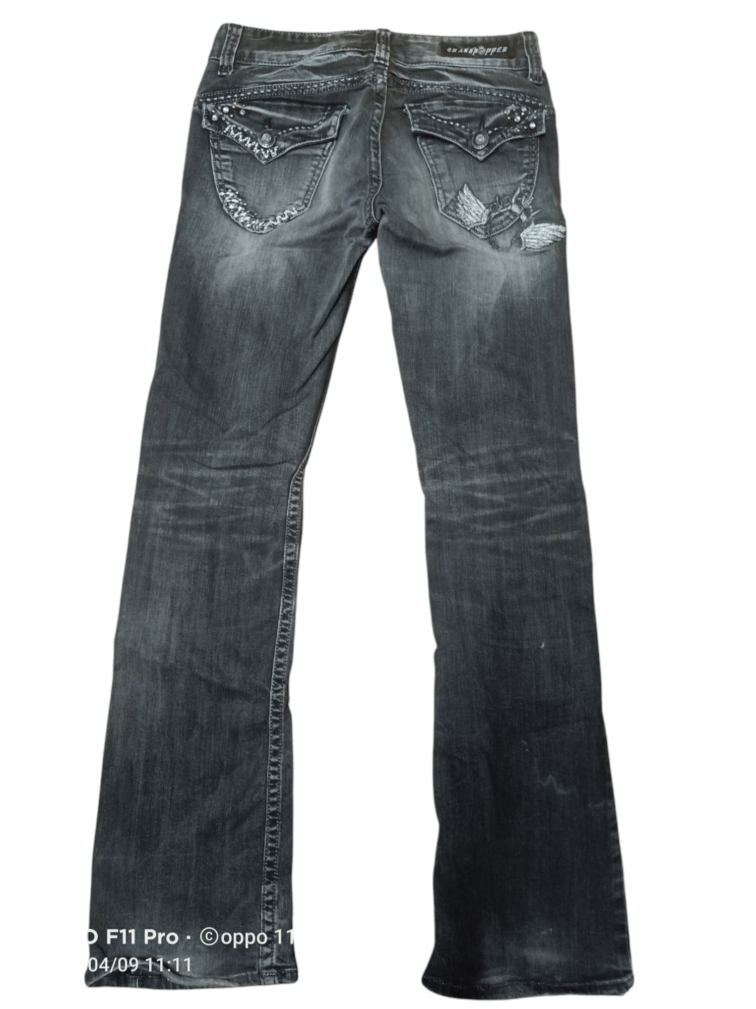 If Six Was Nine × Japanese Brand × Le Grande Bleu (L.G.B.) GrassShopper Flare Denim desiger wings Size US 29 - 17 Thumbnail