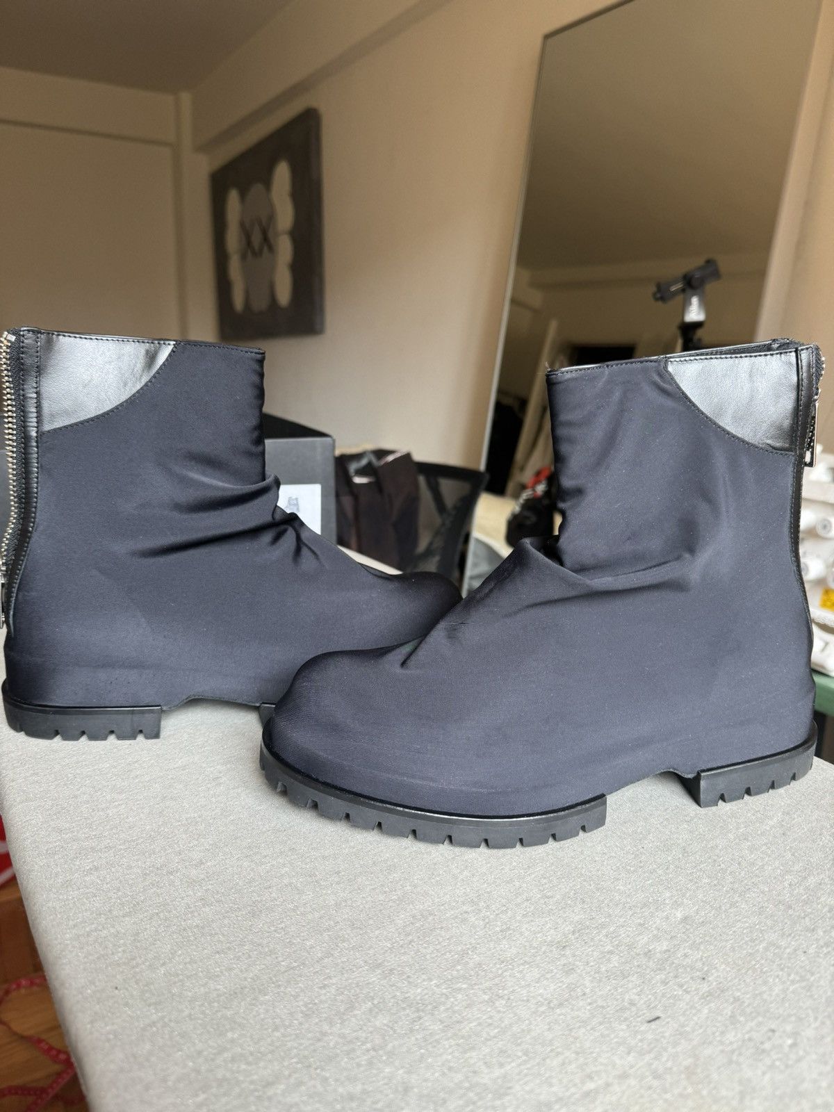 Pre-owned 424 On Fairfax 424 Black Marathon Boots