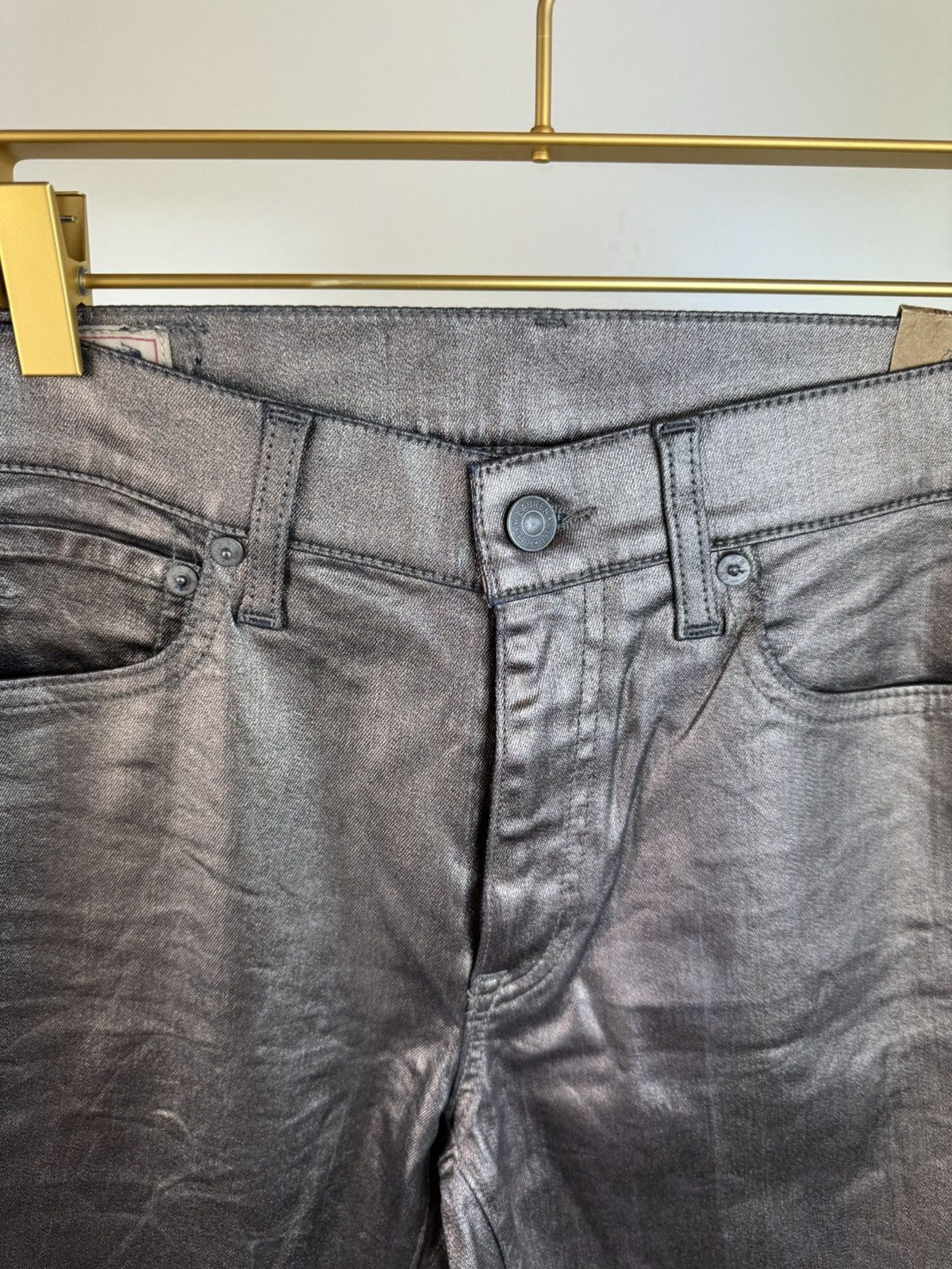 Ralph Lauren Ralph Lauren tompkins skinny metalized rubberized jeans 28 Size 28" / US 6 / IT 42 - 8 Thumbnail