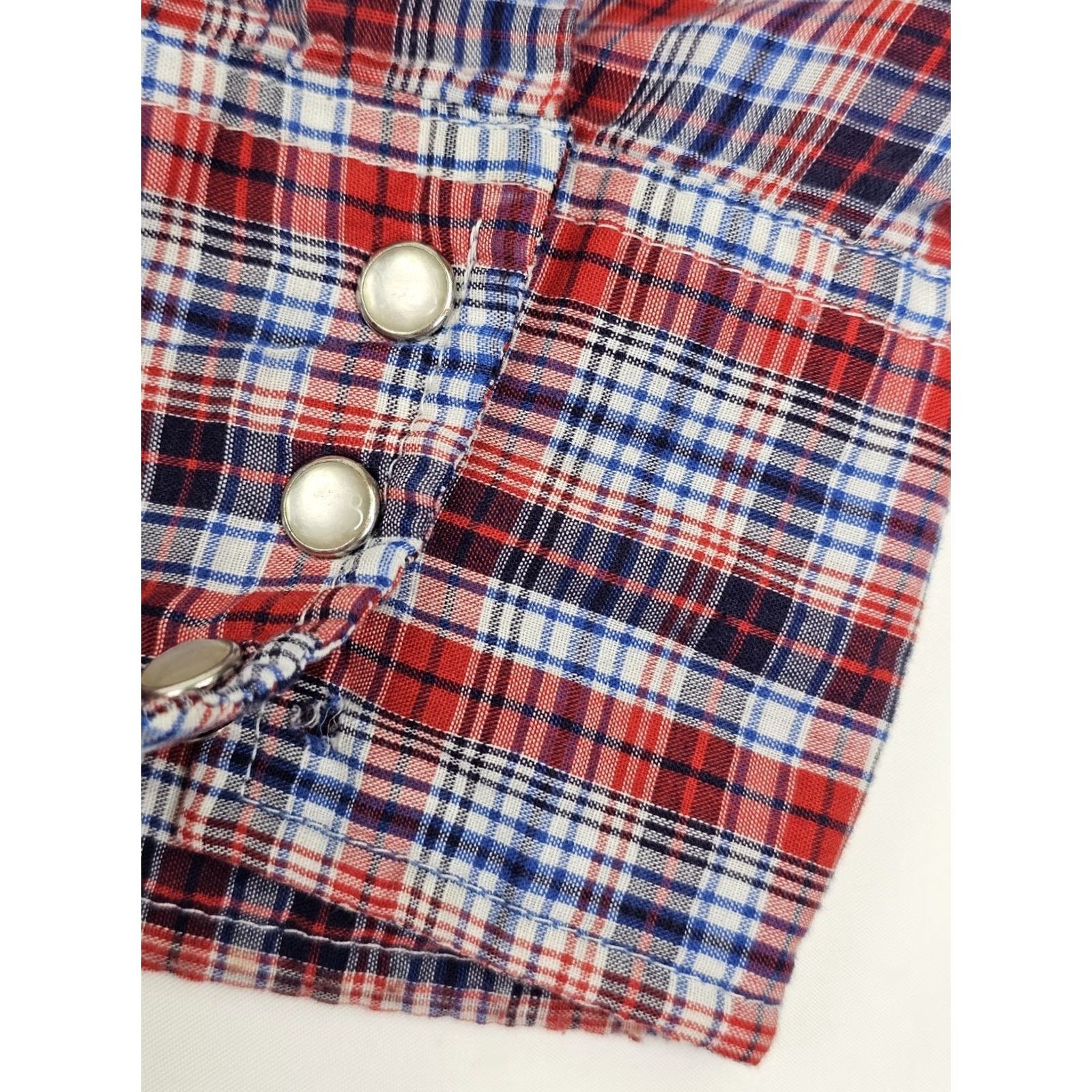 Vintage VINTAGE Rustler X-Long Tails Shirt LOT x 2 Pearl Snap Western Work Shirt Men L Blue Red Size US L / EU 52-54 / 3 - 7 Thumbnail