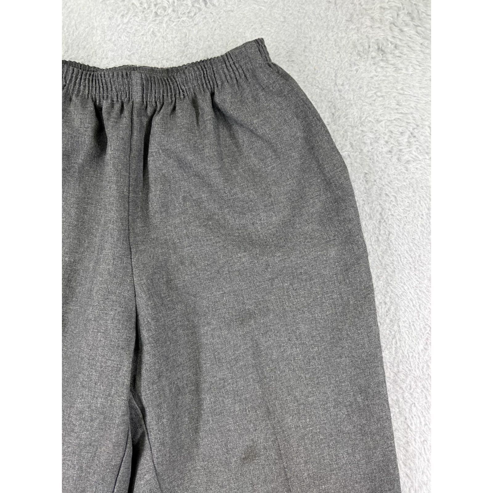 Vintage Alfred Dunner Pants Womens 8 Gray Elastic Waist Pull On Casual 100% Polyester Size 30" / US 8 / IT 44 - 7 Thumbnail
