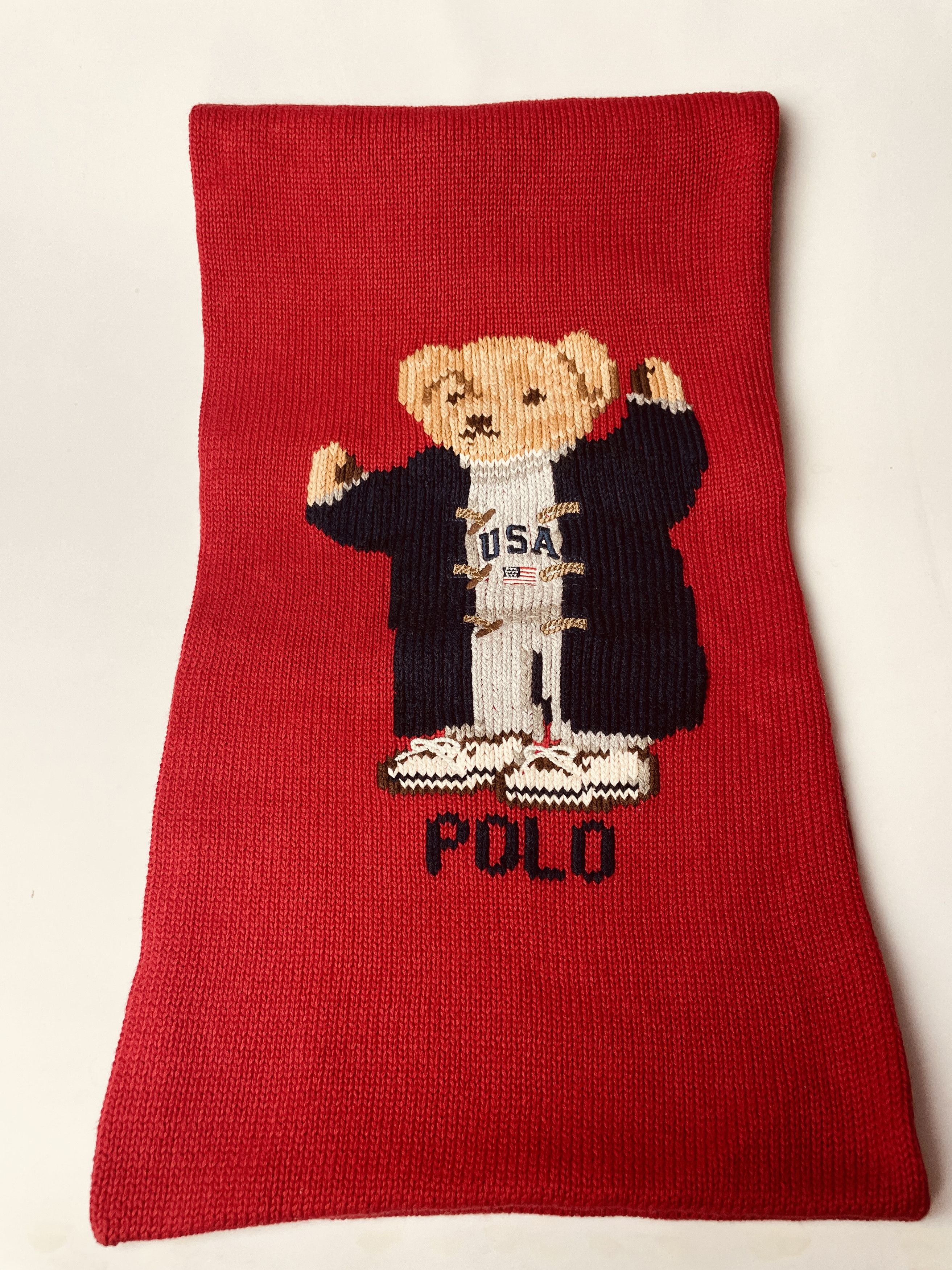 Polo Ralph Lauren Ralph Lauren Classic Bear Pattern Scarf Size 42 - 1 Thumbnail