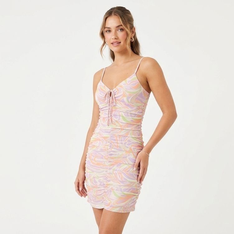 BP. BP. Ruched Bodycon Mini Dress Multicolor Pastel Size XS Size XS / US 0-2 / IT 36-38 - 1 Thumbnail