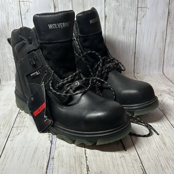 Wolverine Men's W04707 Casual Work Boots - Steel Toe, Slip-Resistant, Wellington Pull-On, Comfort Footbed