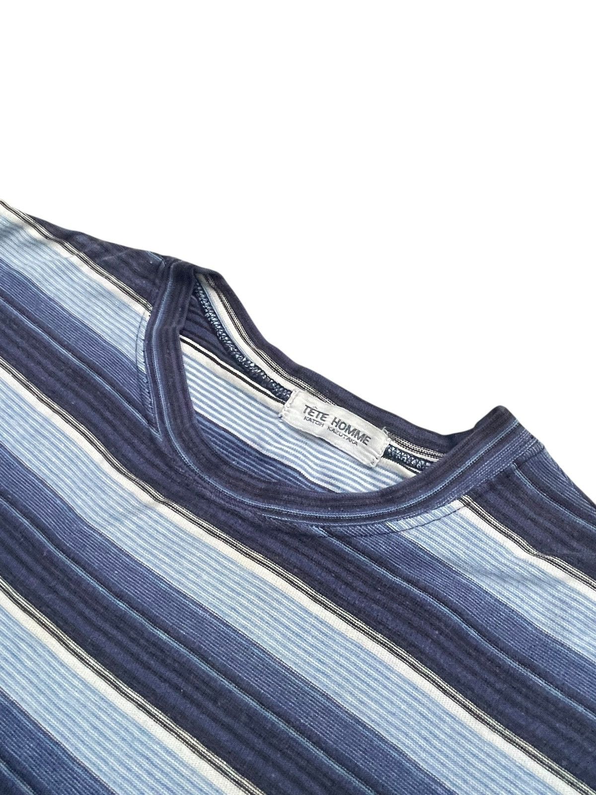 Japanese Brand × Tete Homme × Vintage Tete Homme Katoh Kazutaka Stripe Tee Size US M / EU 48-50 / 2 - 4 Thumbnail