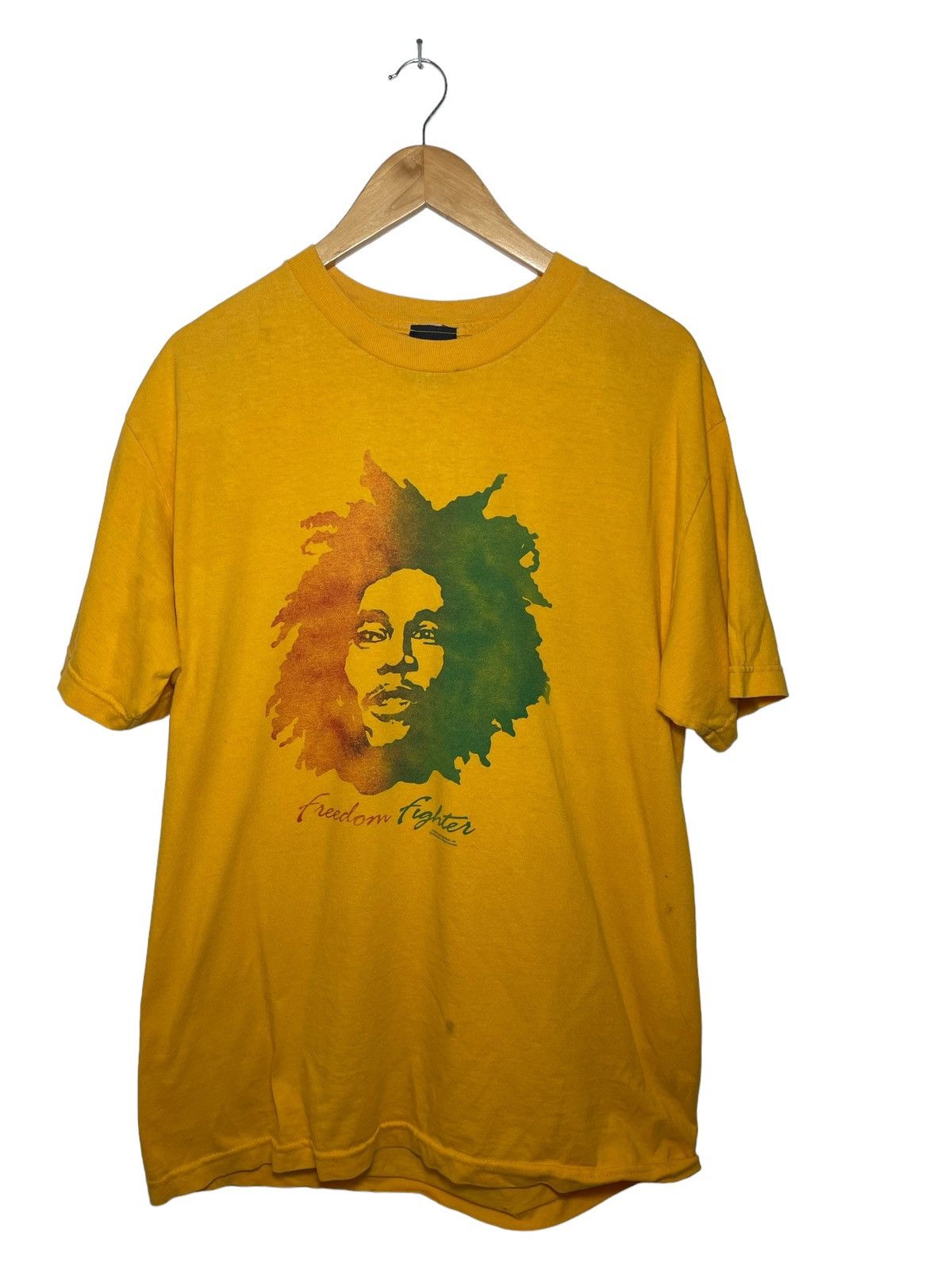 Band Tees × Bob Marley × Vintage Vintage Zion Rootswear Bob Marley Freedon shirt Size US L / EU 52-54 / 3 - 1 Thumbnail