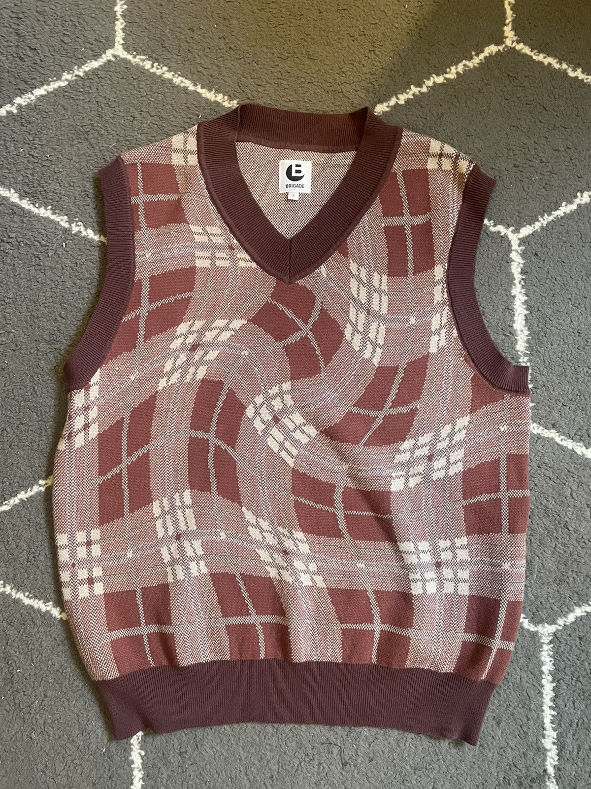 Brigade Brigade Warped Knit Tartan Sweater Vest Size US S / EU 44-46 / 1 - 2 Thumbnail