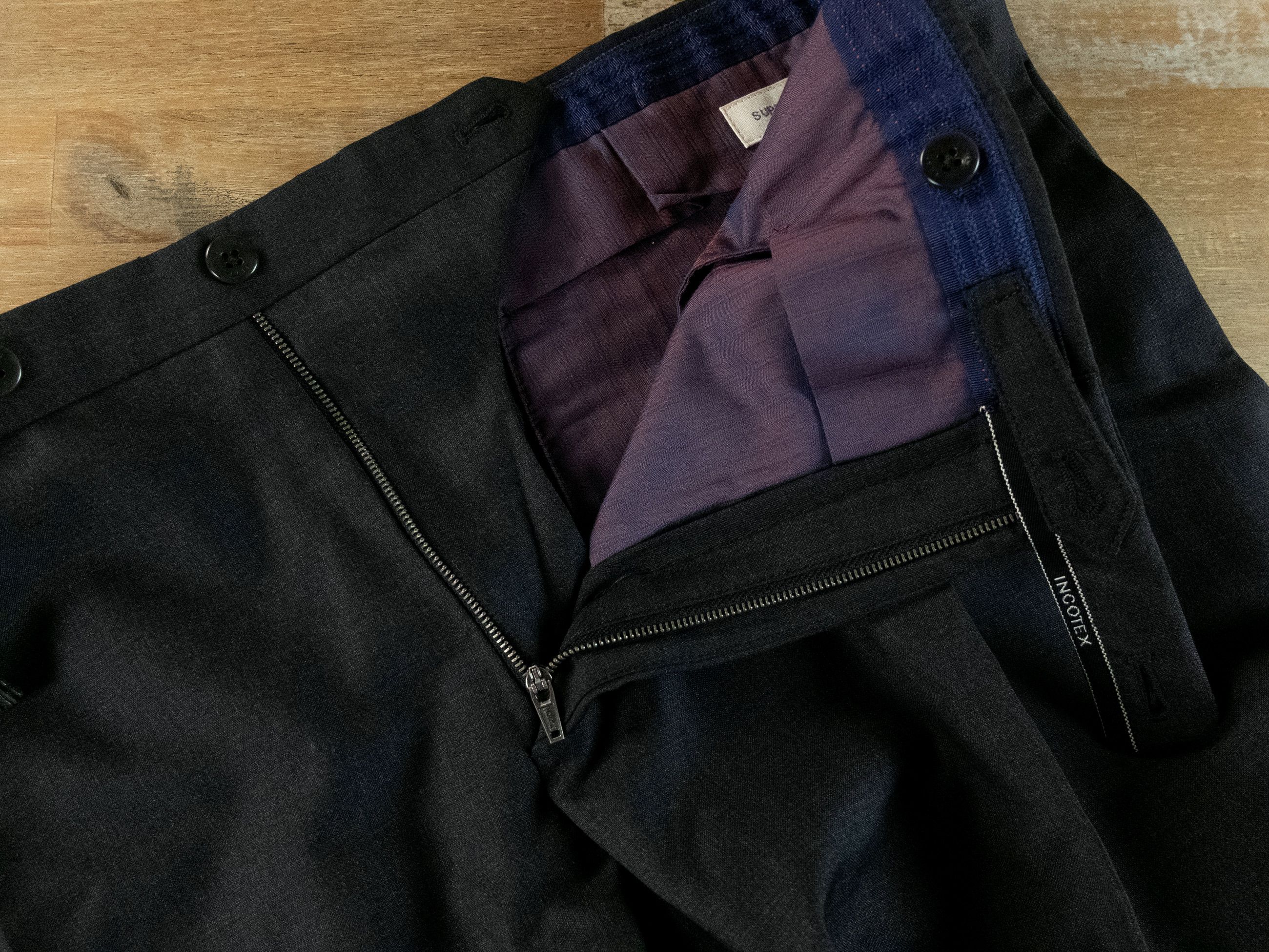 Incotex INCOTEX dark gray slim fit flat front wool pants 42 / 58 Size US 42 / EU 58 - 5 Thumbnail
