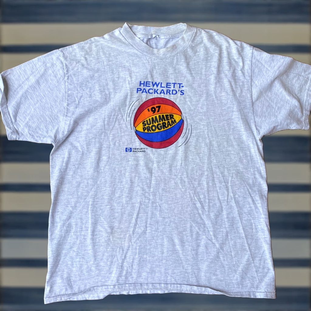 Vintage VINTAGE 90s HP Hewlett Packard 1997 Summer Program Computer Promo T-Shirt XL Shirt Men Gray Size US XL / EU 56 / 4 - 1 Thumbnail