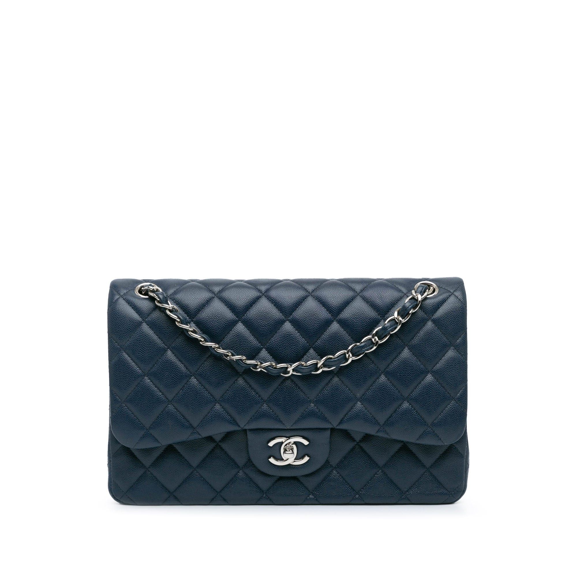 Chanel Chanel Jumbo Classic Caviar Double Flap Blue Size ONE SIZE - 1 Thumbnail