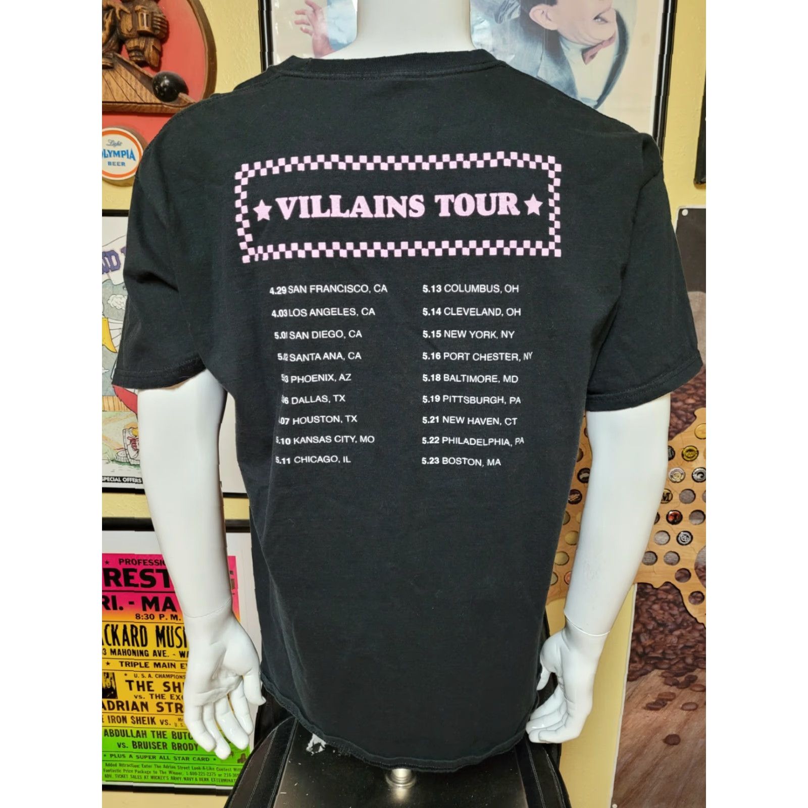 Hanes VINTAGE Mainland Band Villains Tour Concert T Shirt XL Black Hanes Graphic Tee Mens 2018 Brooklyn NY Post Punk Size US XL / EU 56 / 4 - 3 Thumbnail