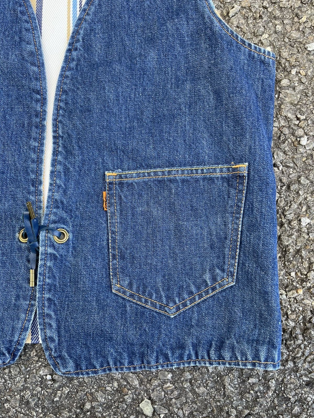 Levi's Vintage Levi’s Big E Orange Tab Reversible Denim Vest Size US S / EU 44-46 / 1 - 3 Thumbnail