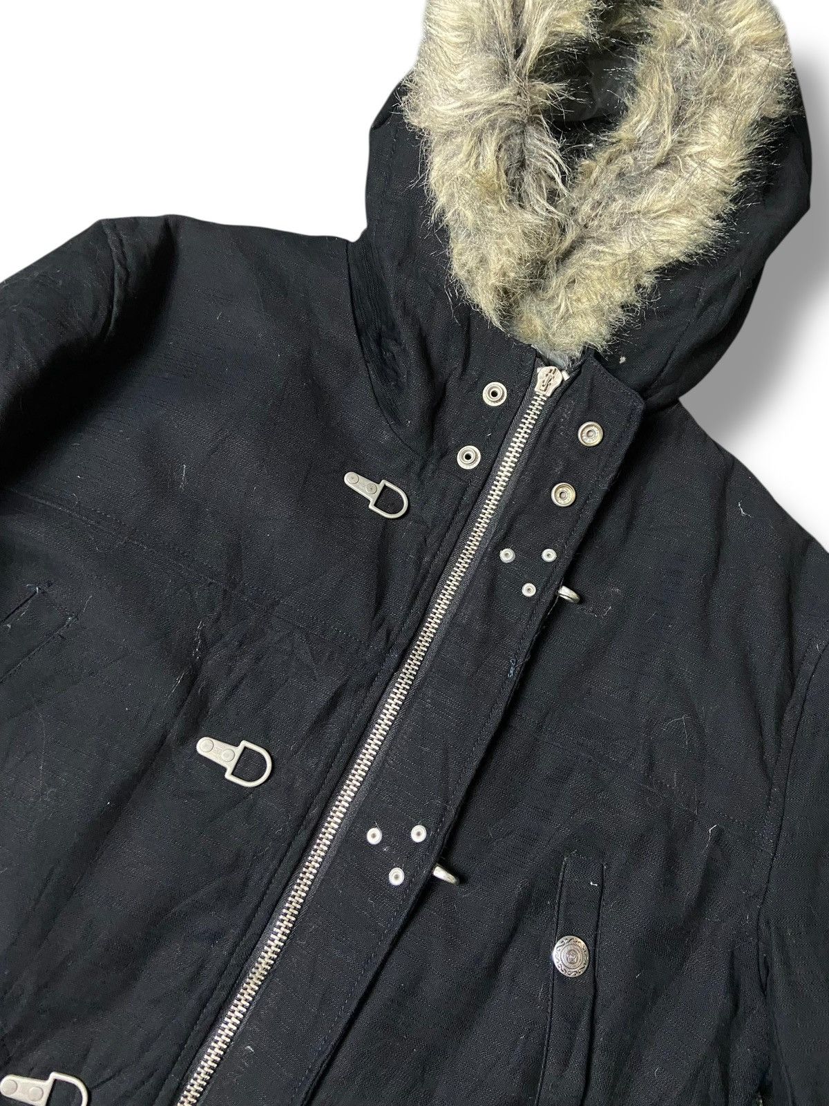 Japanese Brand DEELISH Brand Faux Fur Hooded Duffle Coat (157) Size US L / EU 52-54 / 3 - 7 Thumbnail