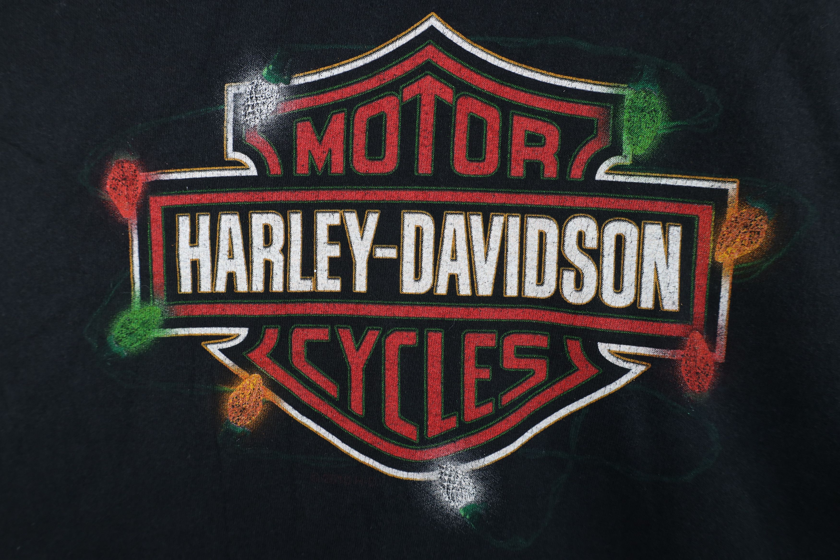 Harley Davidson Vintage Y2K Harley Davidson Spell Christmas Big Logo T-Shirt Size US L / EU 52-54 / 3 - 4 Thumbnail