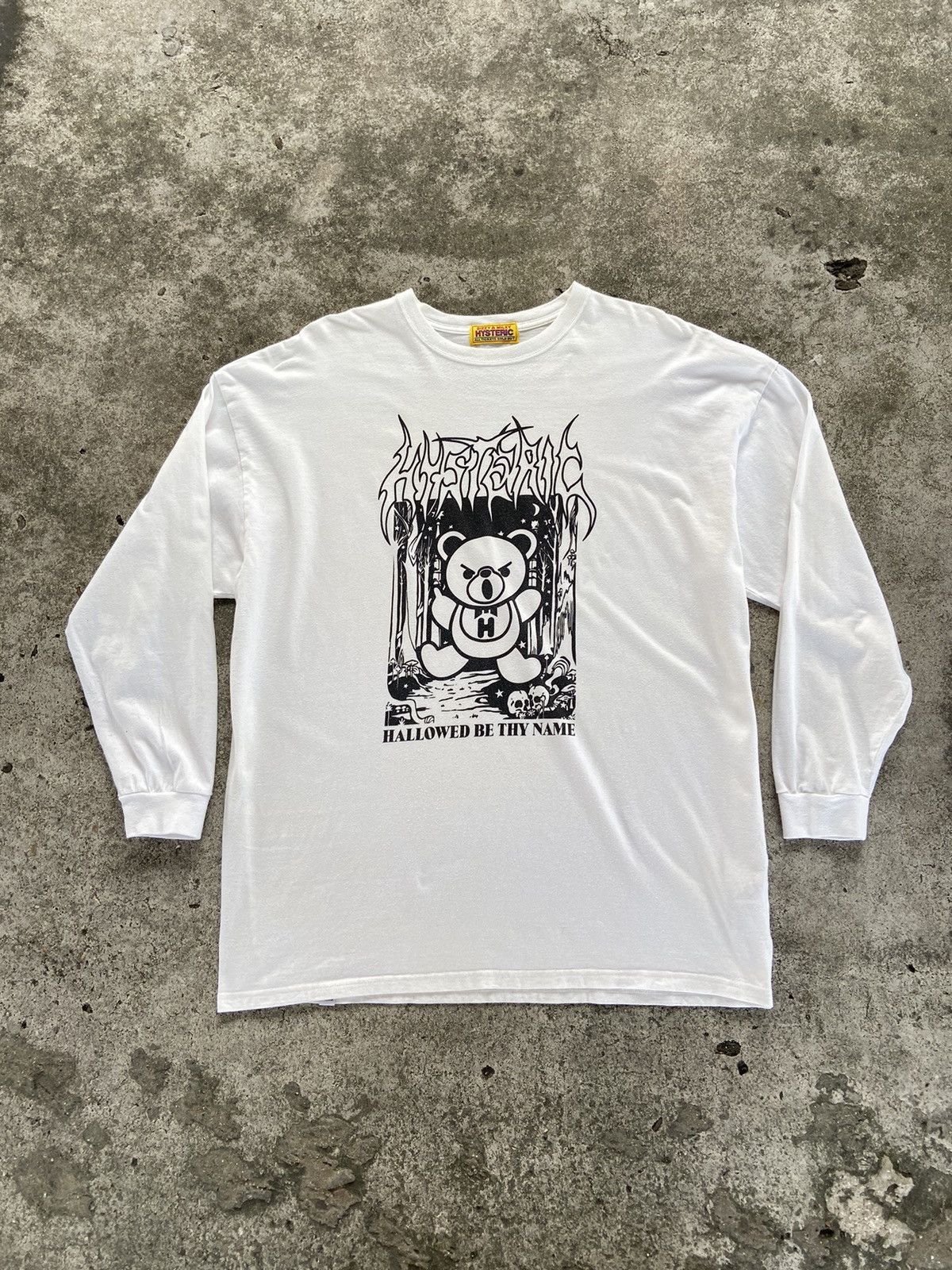 image of Hysteric Glamour Metal Bear Longsleeve in White, Men's (Size XL)