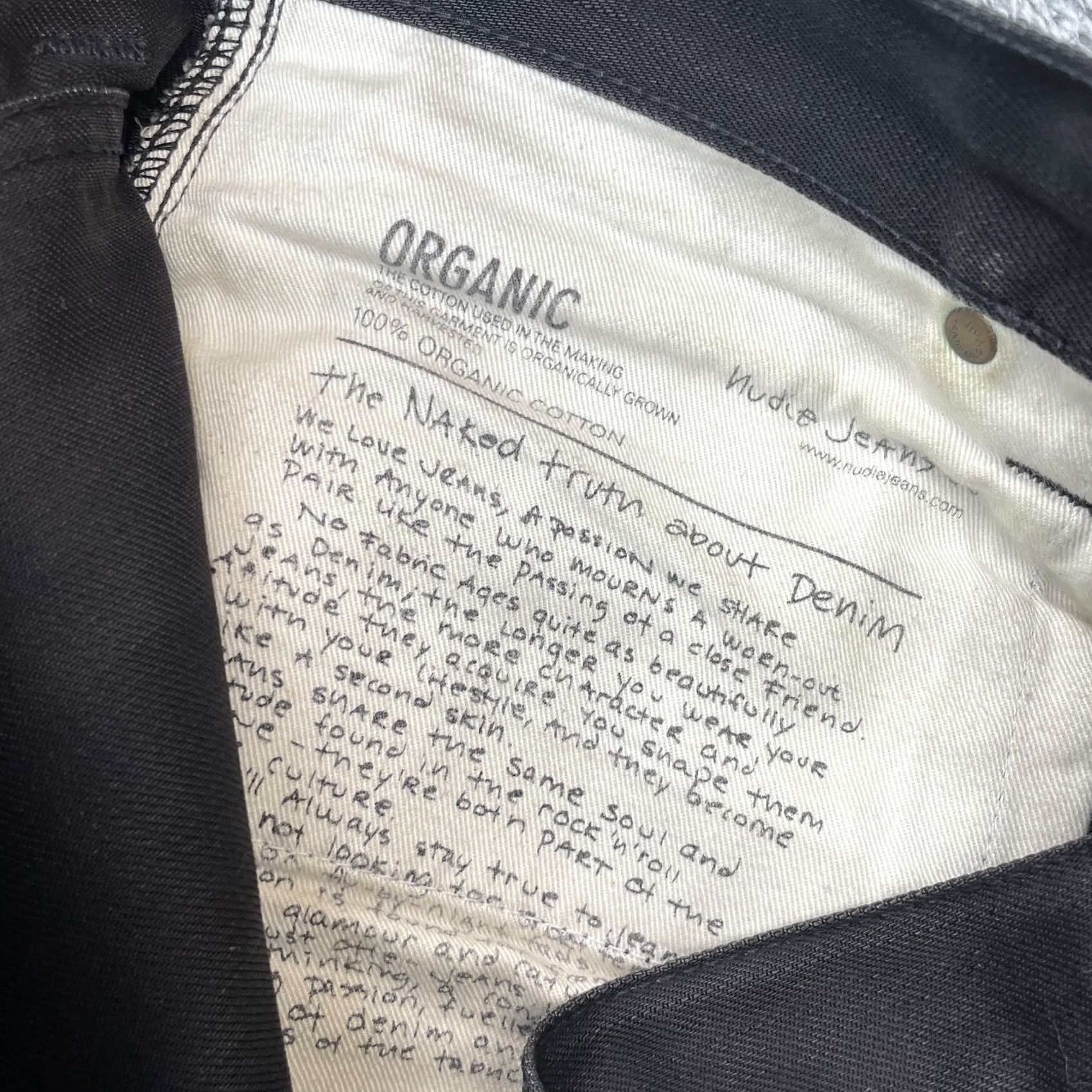 Nudie Jeans Nudie Jeans Mens 31x32 Black Skinny Denim Logo Organic Cotton Dark Wash Jeans Regular 5-Pocket Black Mens Skinny Jeans Size US 32 / EU 48 - 5 Thumbnail