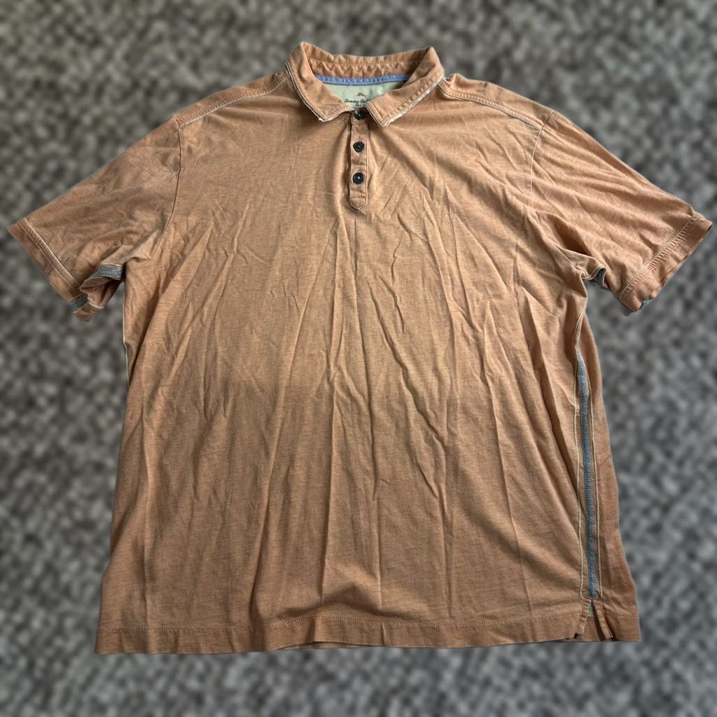 Tommy Bahama Tommy Bahama Jeans Island Modern Fit Cotton Orange Polo Shirt Men XL Distressed Size US XL / EU 56 / 4 - 1 Thumbnail